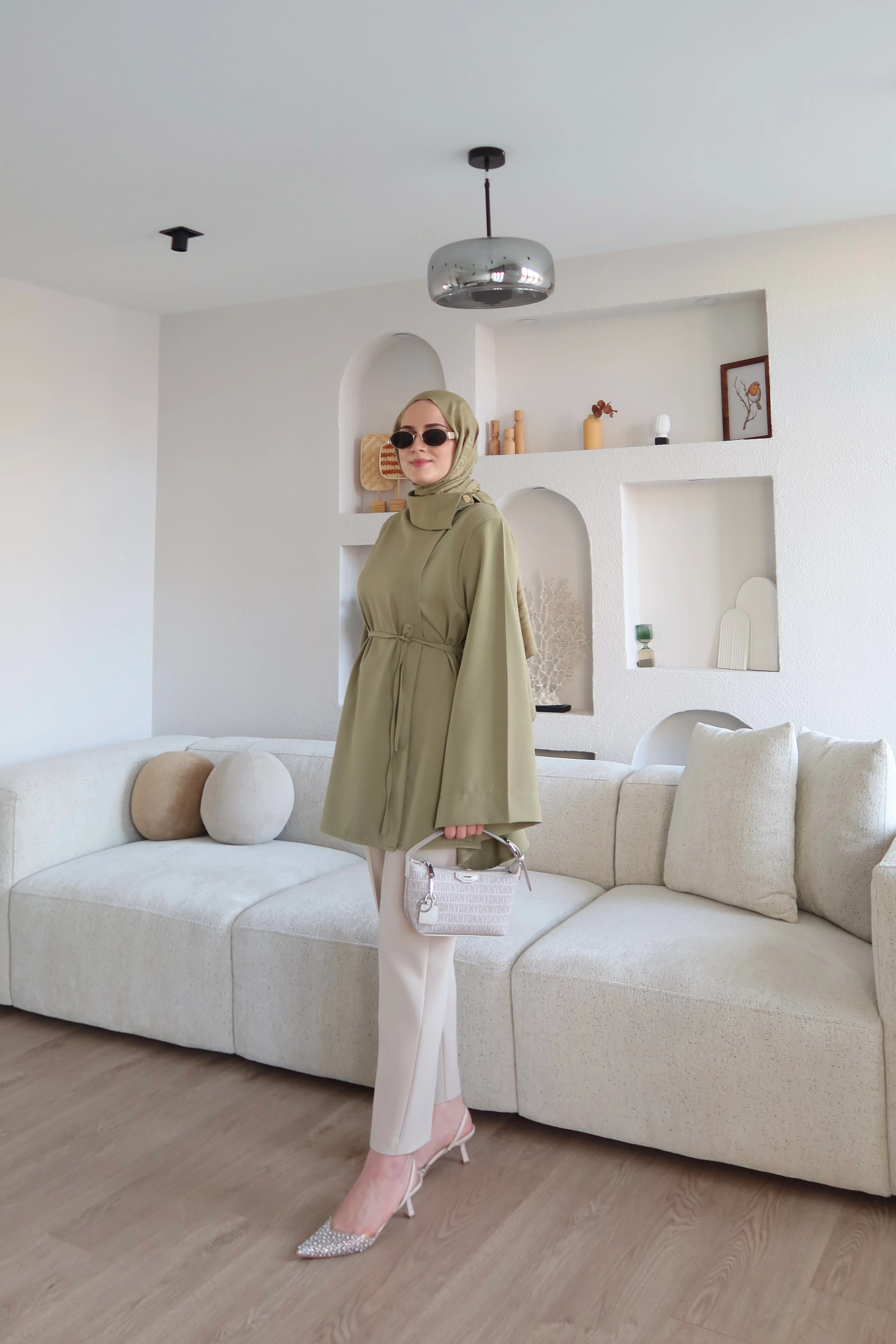 Dora Vatkalı Ceket Haki X Pensli Havuç Pantolon Bej Kombin İndirimli