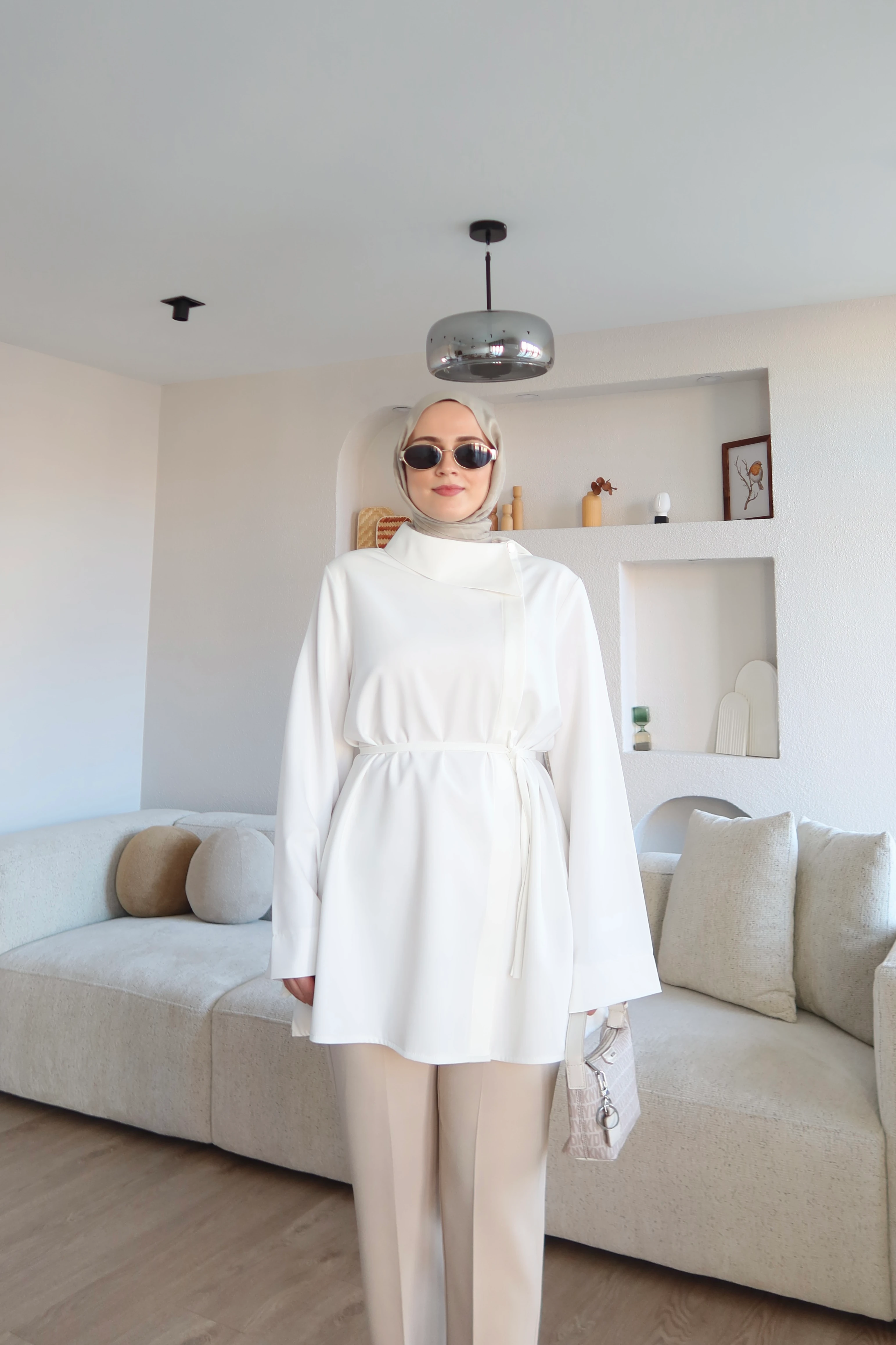 Dora Vatkalı Ceket Ekru X Pensli Havuç Pantolon Bej Kombin İndirimli