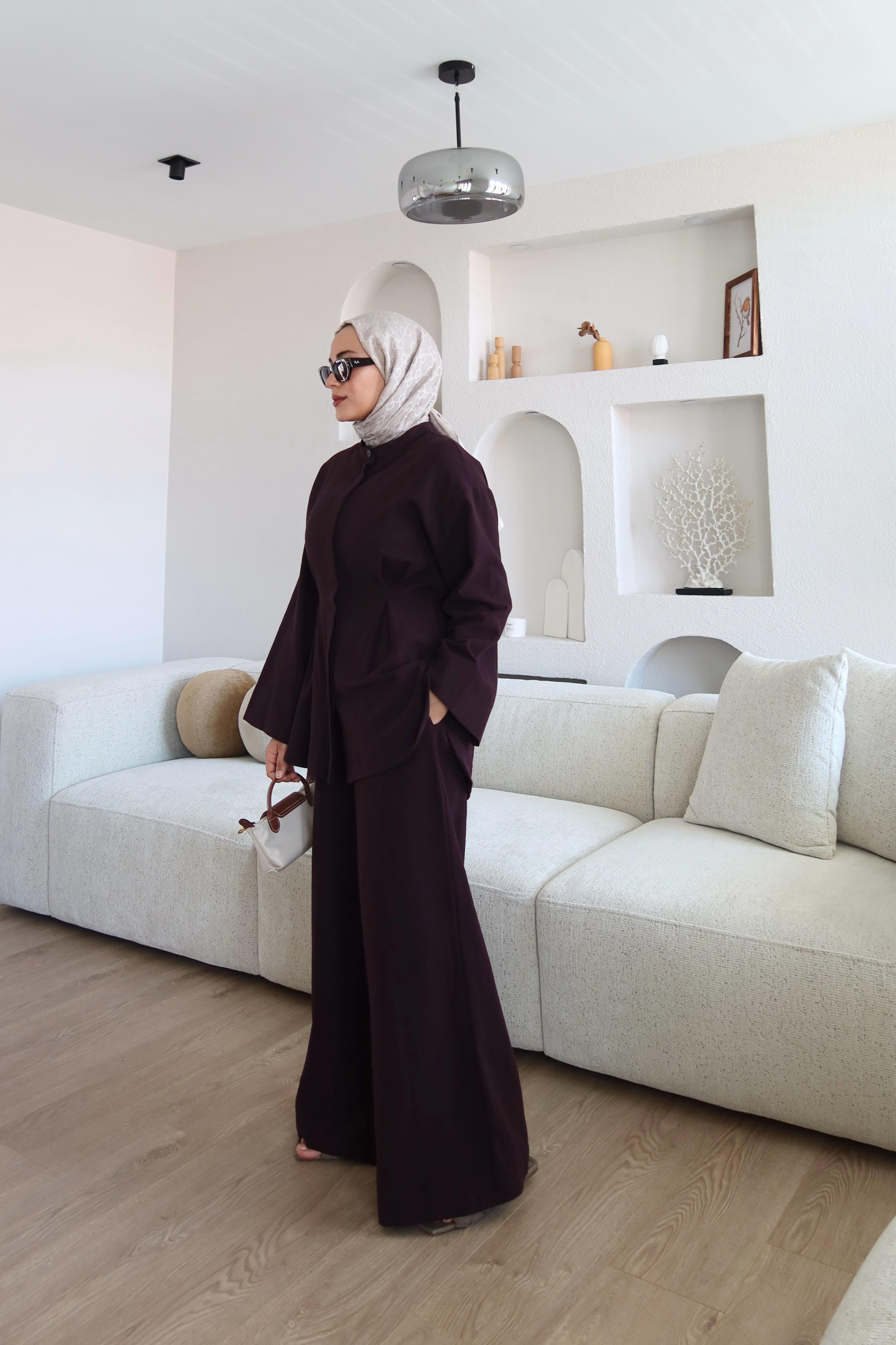 Keten Kumaş Tokyo Takım Bordo