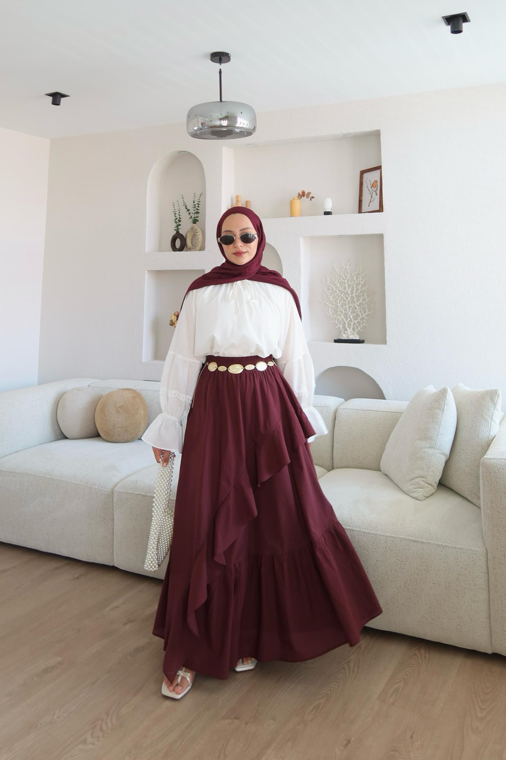 Kimberly Zıt Renkli Vual Takım Bordo  main variant image