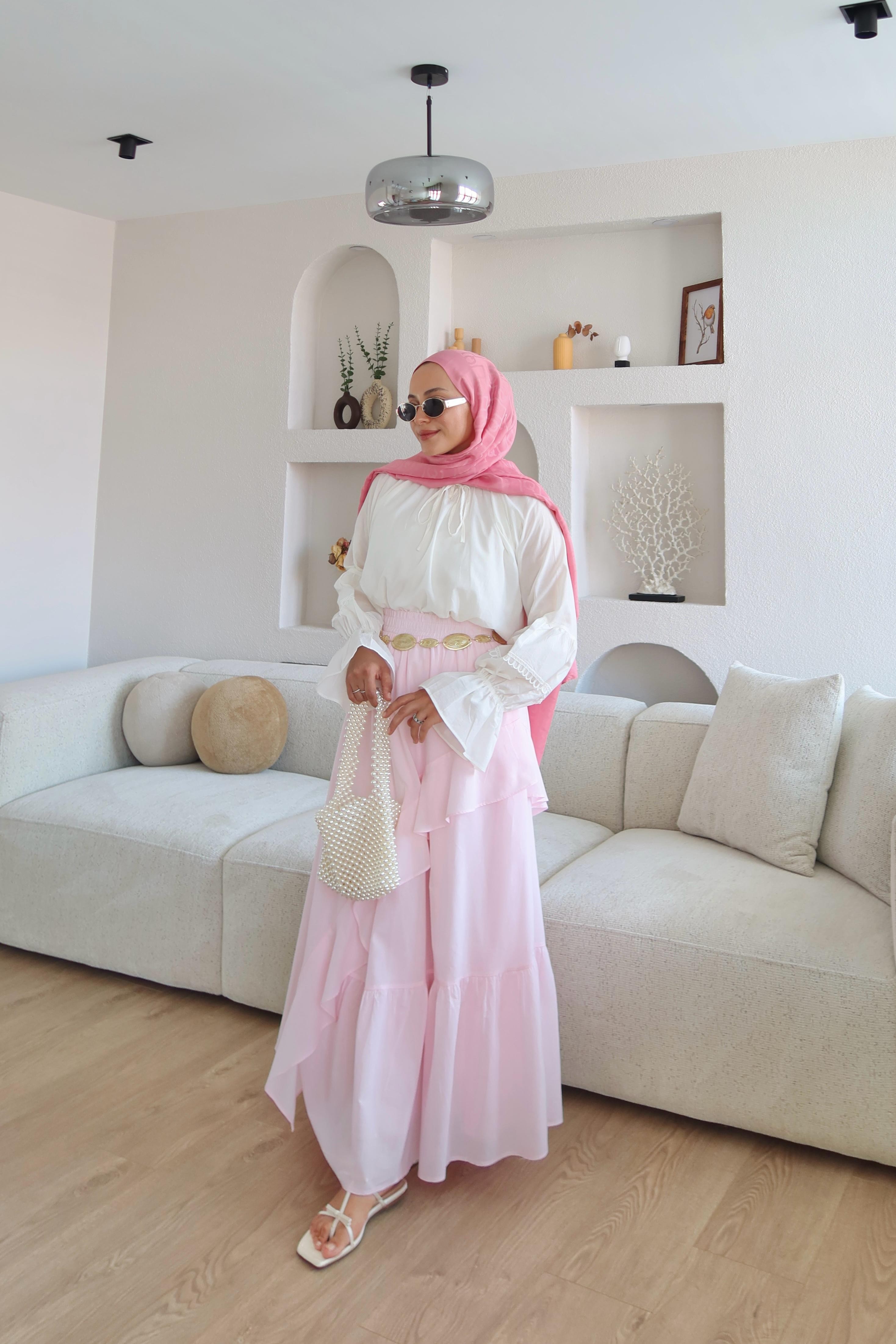 Kimberly Zıt Renkli Vual Takım Şeker Pembesi 