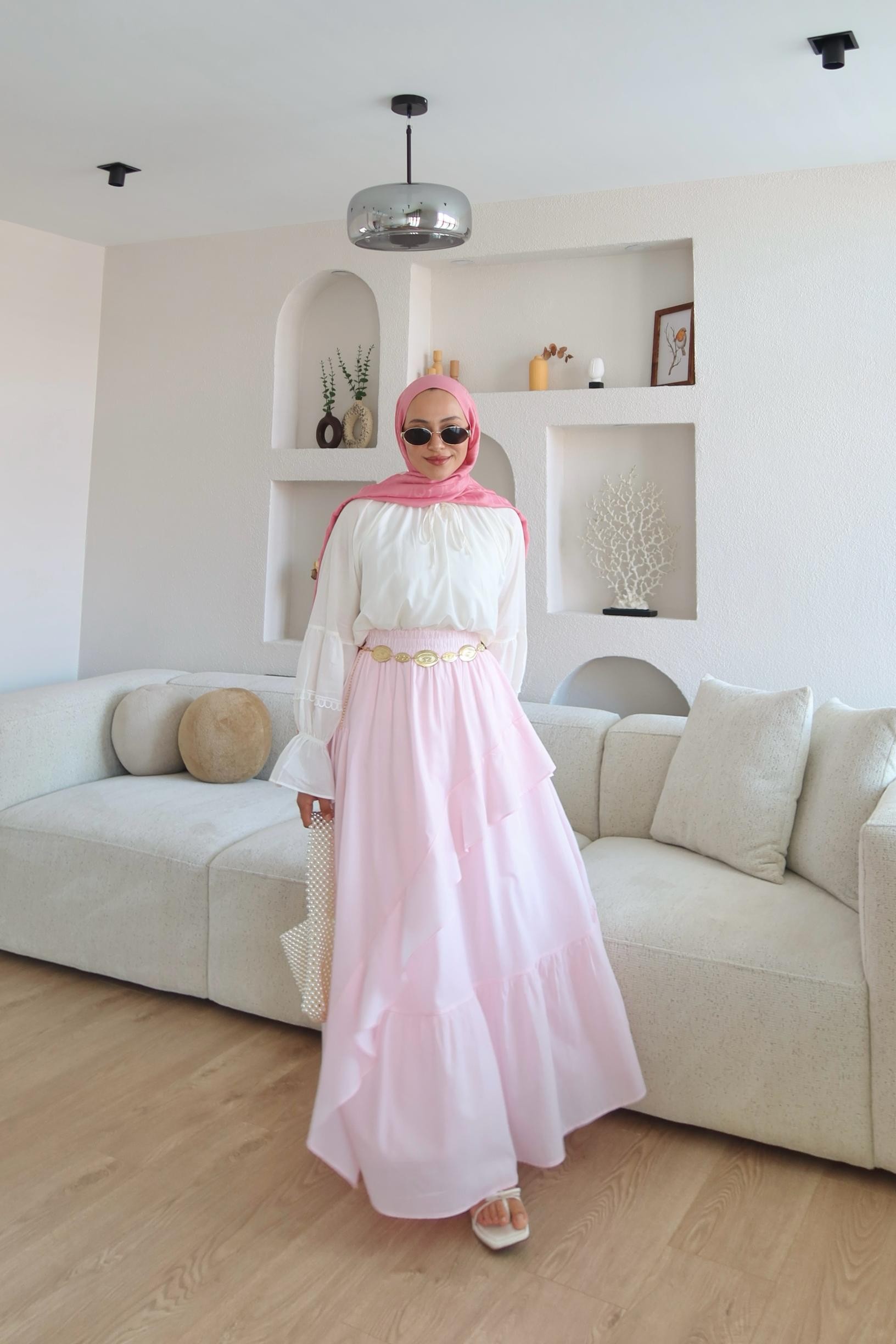 Kimberly Zıt Renkli Vual Takım Şeker Pembesi  main variant image