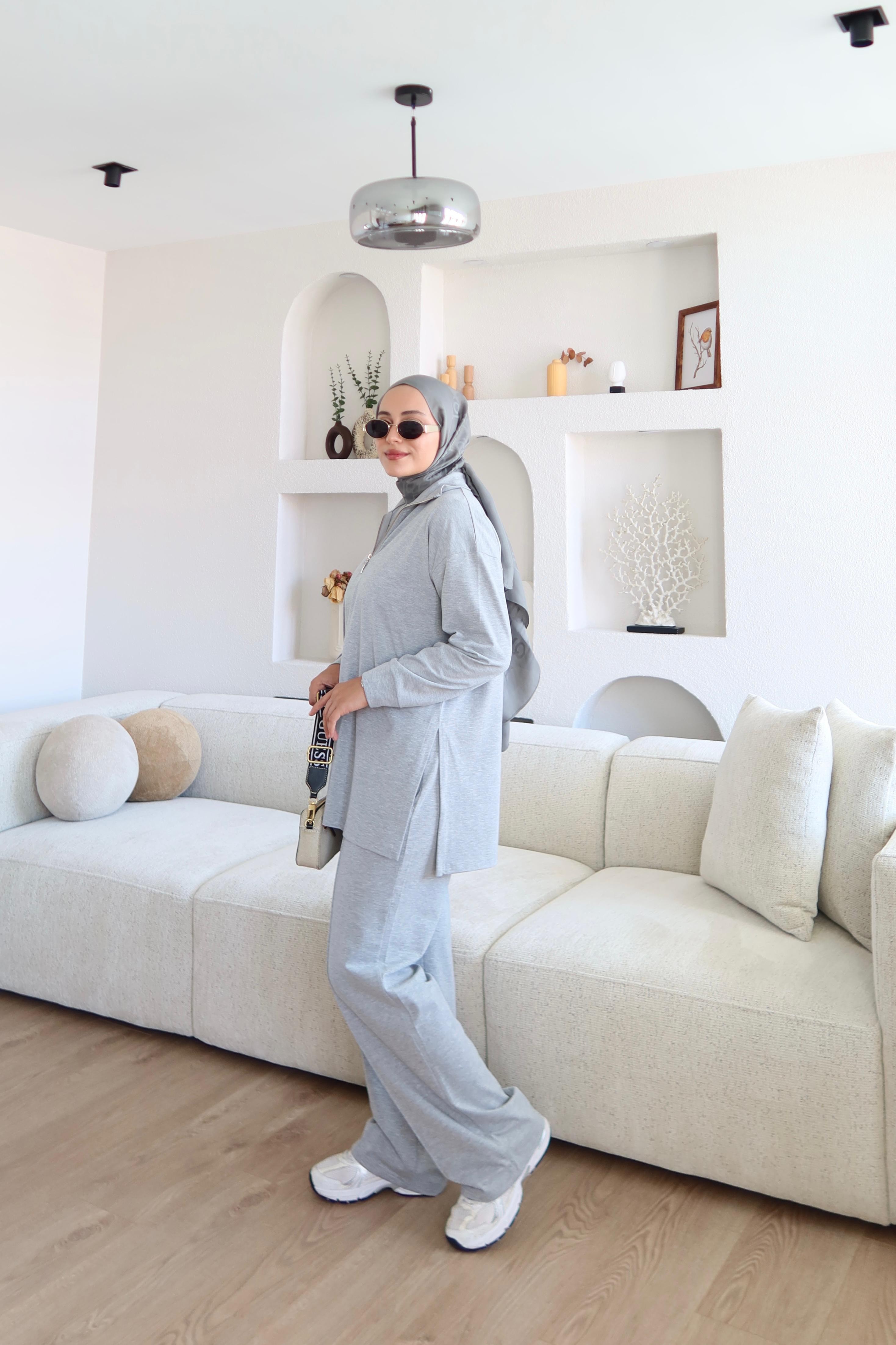 Fermuarlı Basic Takım A. Gri (Ön Sipariş)