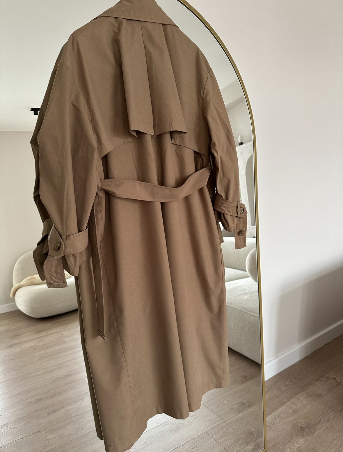 Kruvaze Yaka Oversize Premium Trençkot Camel