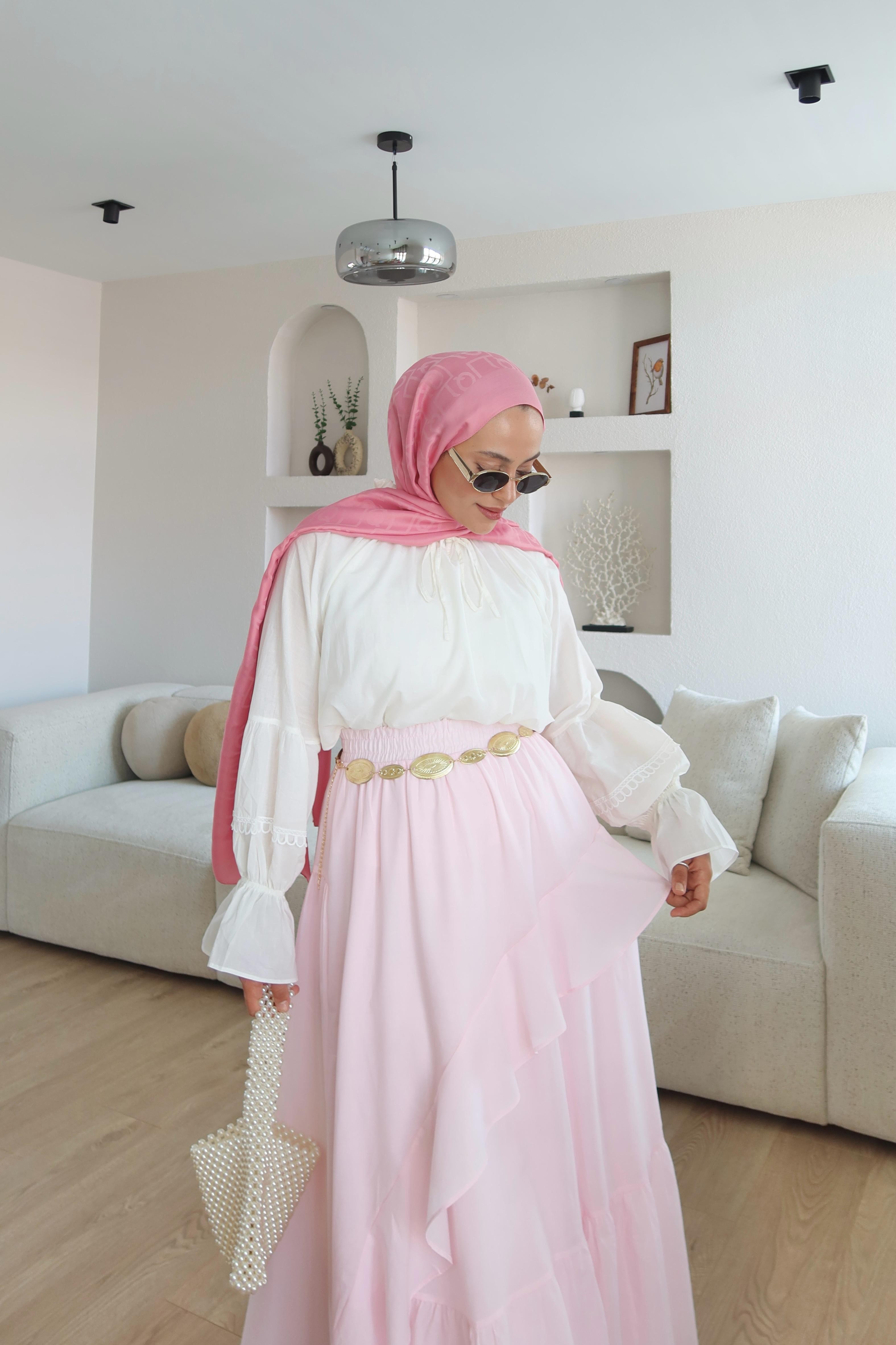 Kimberly Zıt Renkli Vual Takım Şeker Pembesi 