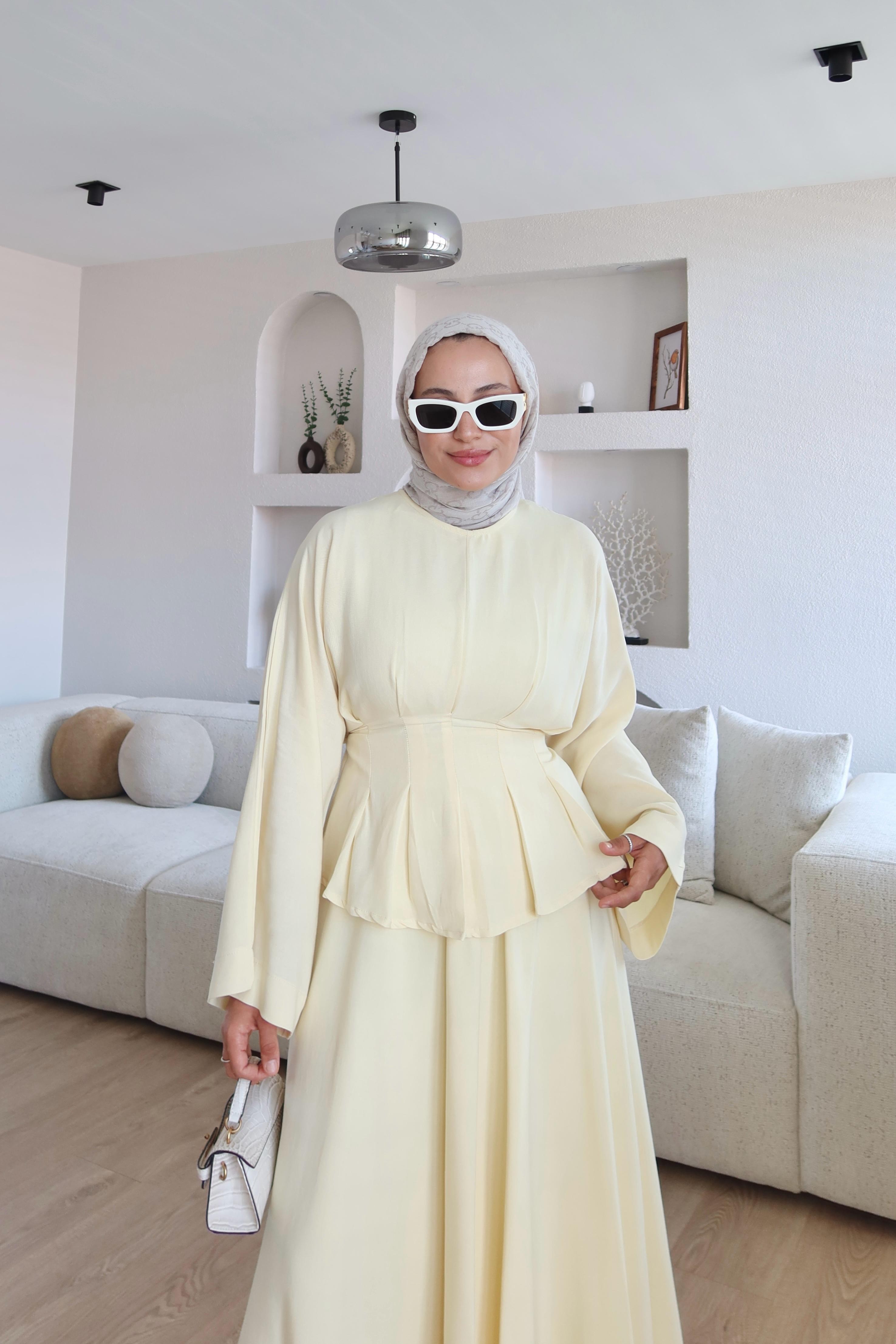 Dezzy Belden Bağlamalı Keten Takım Butter Yellow 
