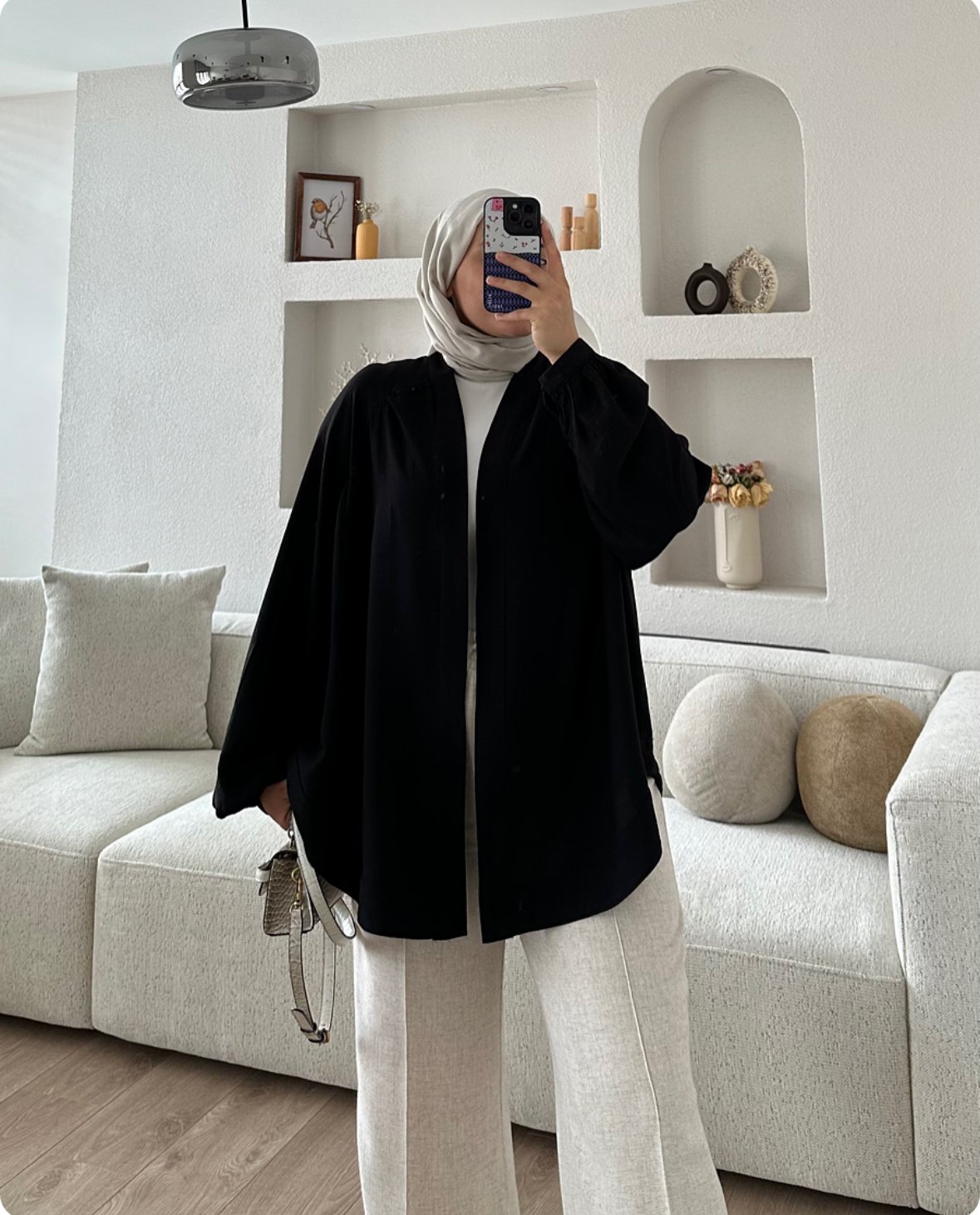 Basic Kimono Siyah X Palazzo Pantolon Kombin İndirimi