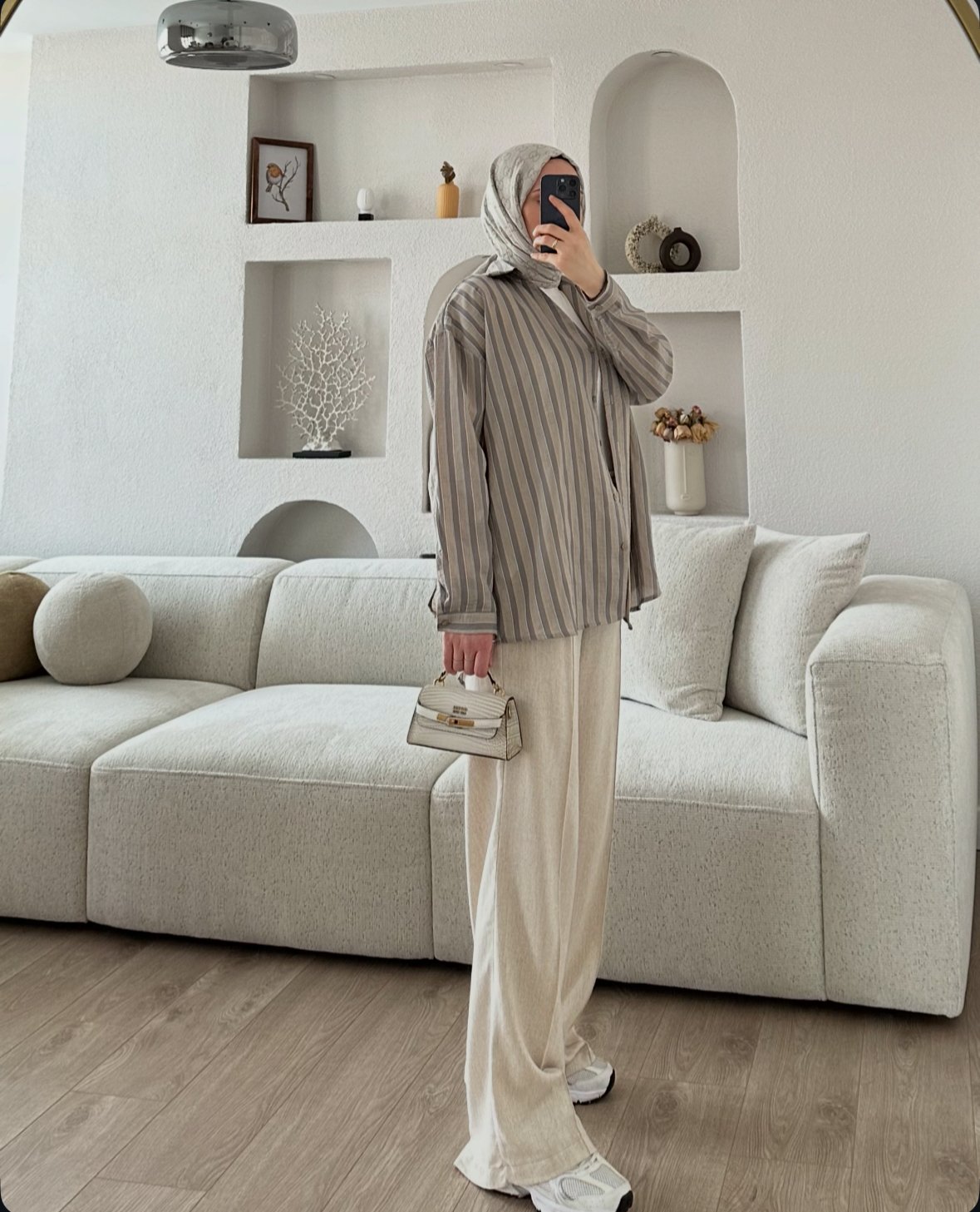 Elyiz Gömlek Vizon X Natural Palazzo Pantolon Kombin İndirimi 