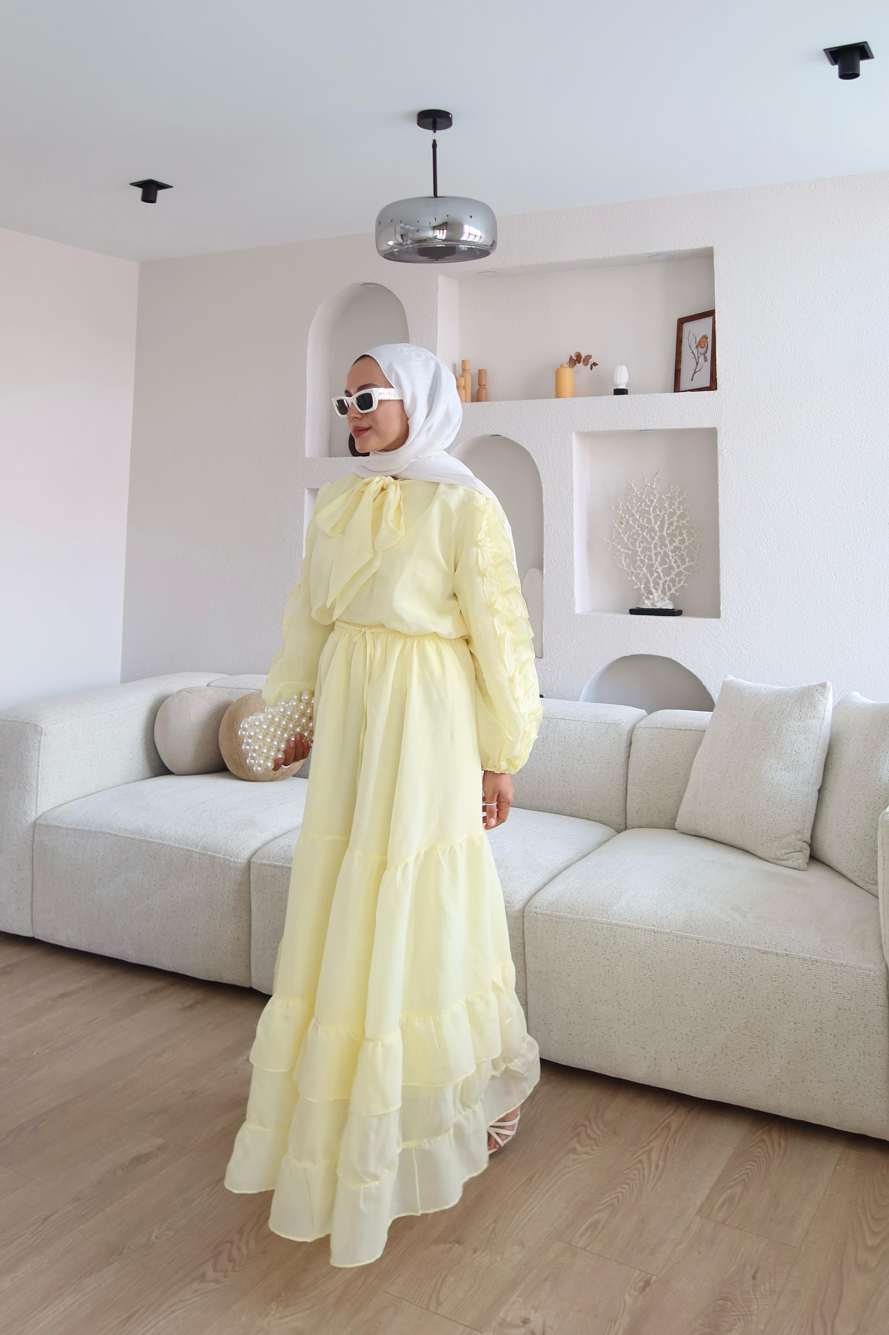Shary Fular Yaka Takım Sarı