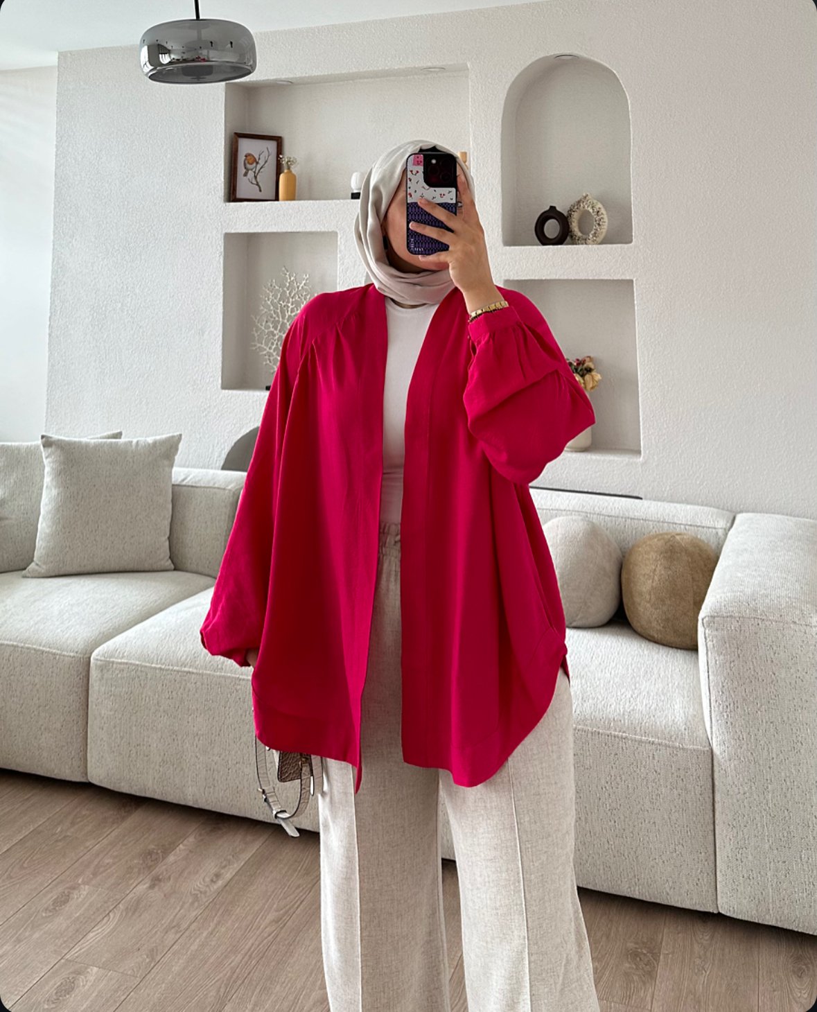 Basic Kimono Pembe X Palazzo Pantolon Kombin İndirimi