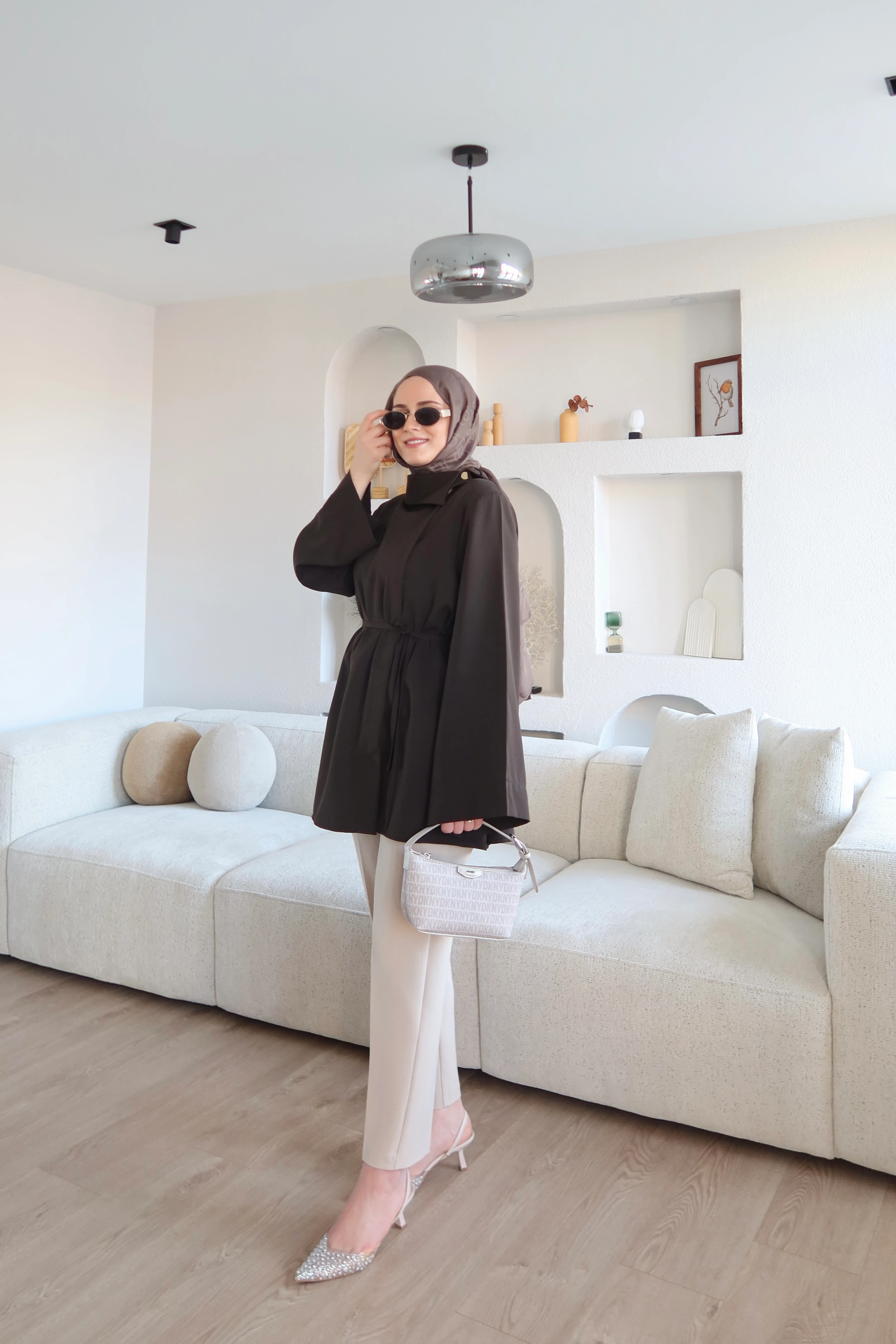 Dora Vatkalı Ceket Acı Kahve X Pensli Havuç Pantolon Bej Kombin İndirimli