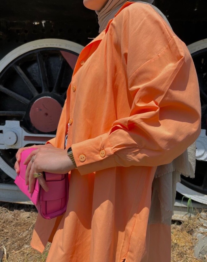 Zara Model Oversize Turuncu Gömlek