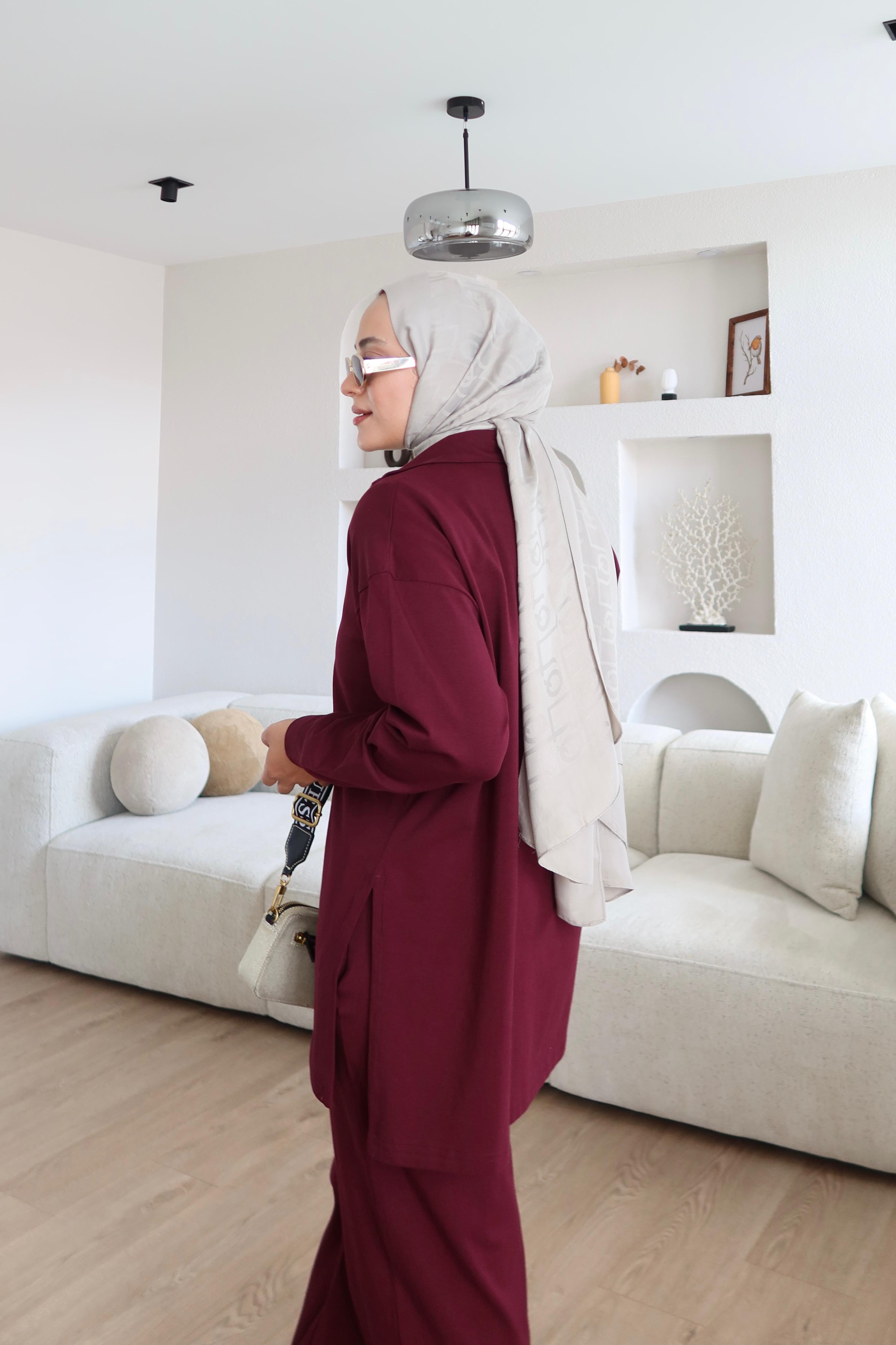 Fermuarlı Basic Üst Bordo (Ön Sipariş)