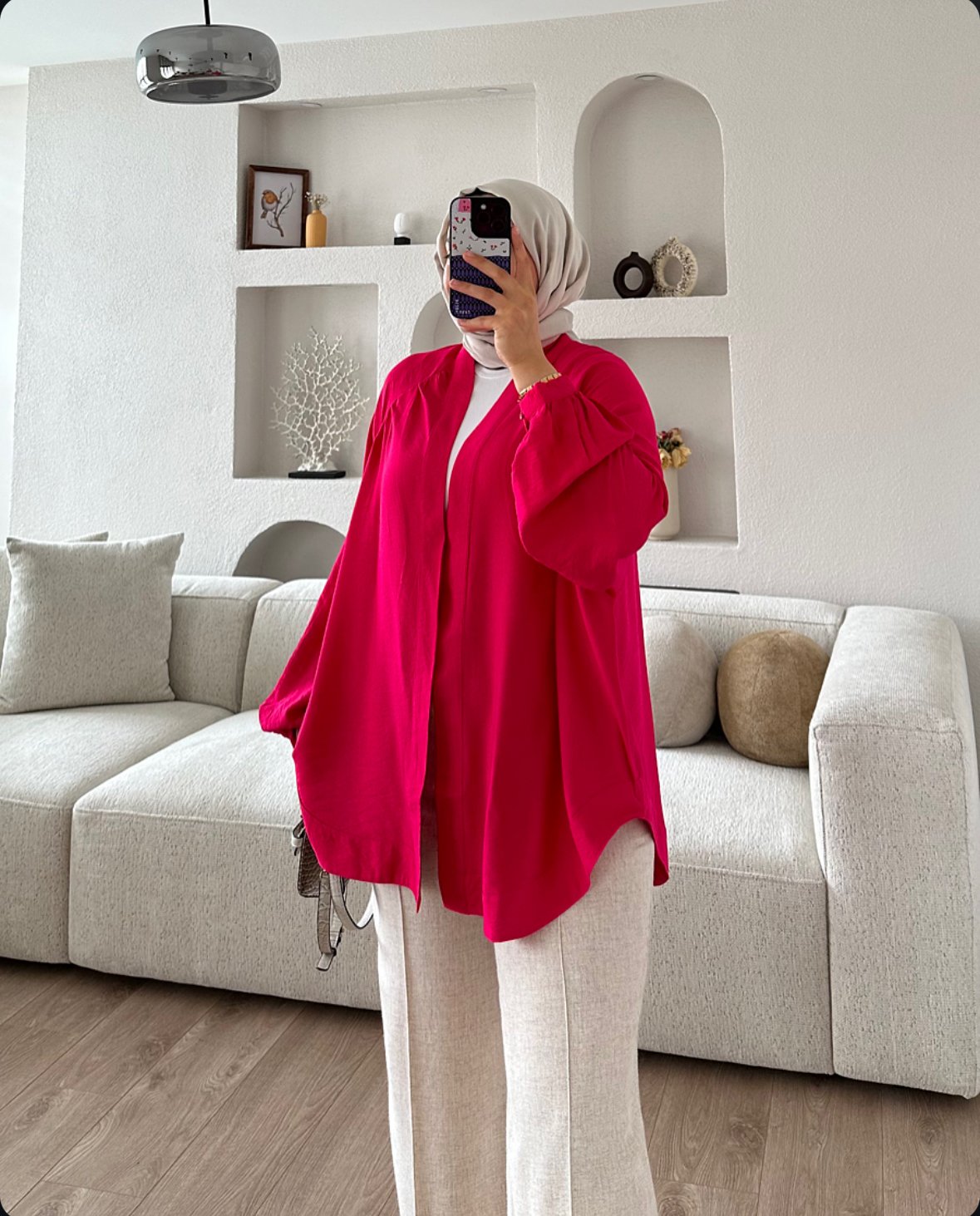 Basic Kimono Pembe X Palazzo Pantolon Kombin İndirimi