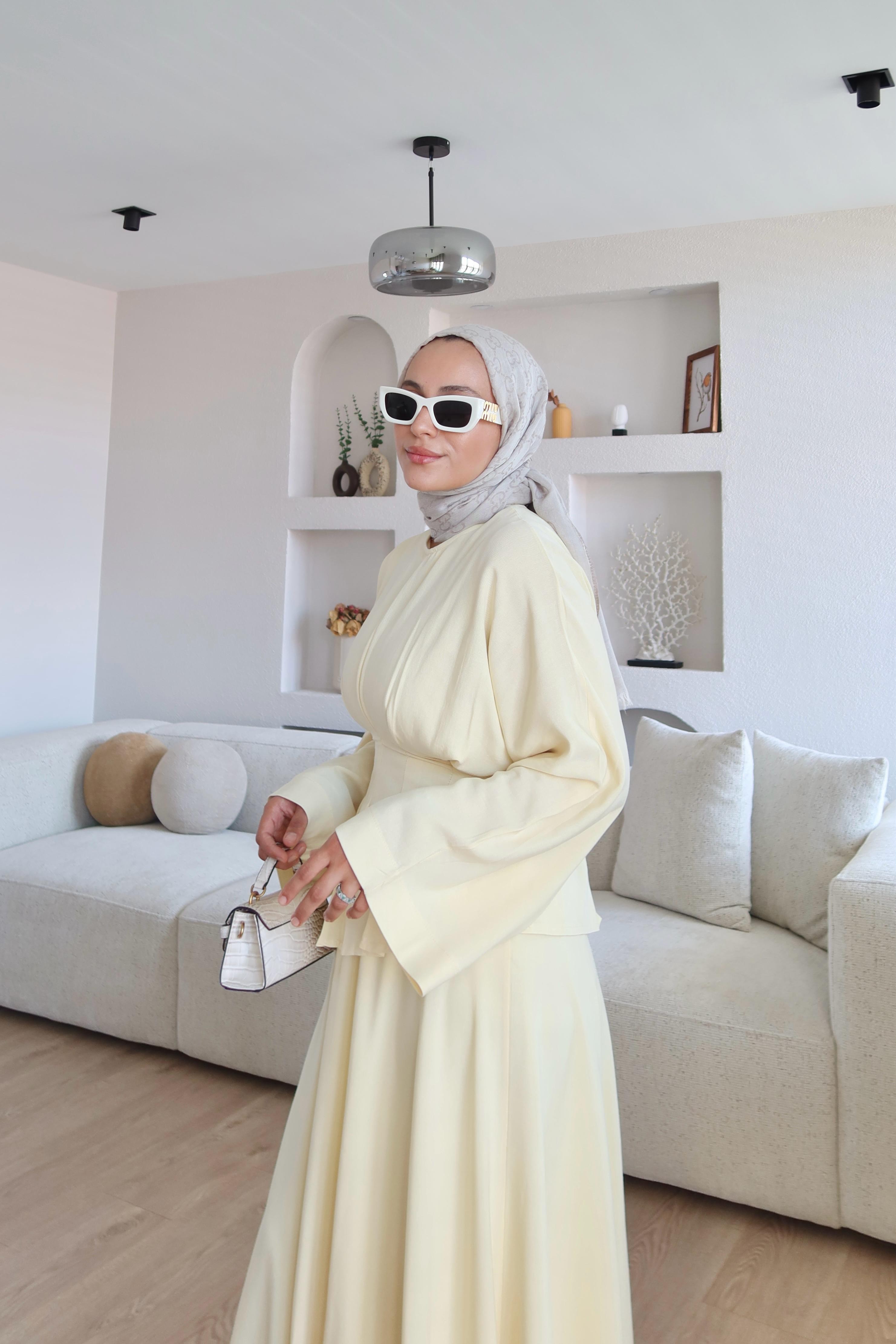 Dezzy Belden Bağlamalı Keten Takım Butter Yellow 