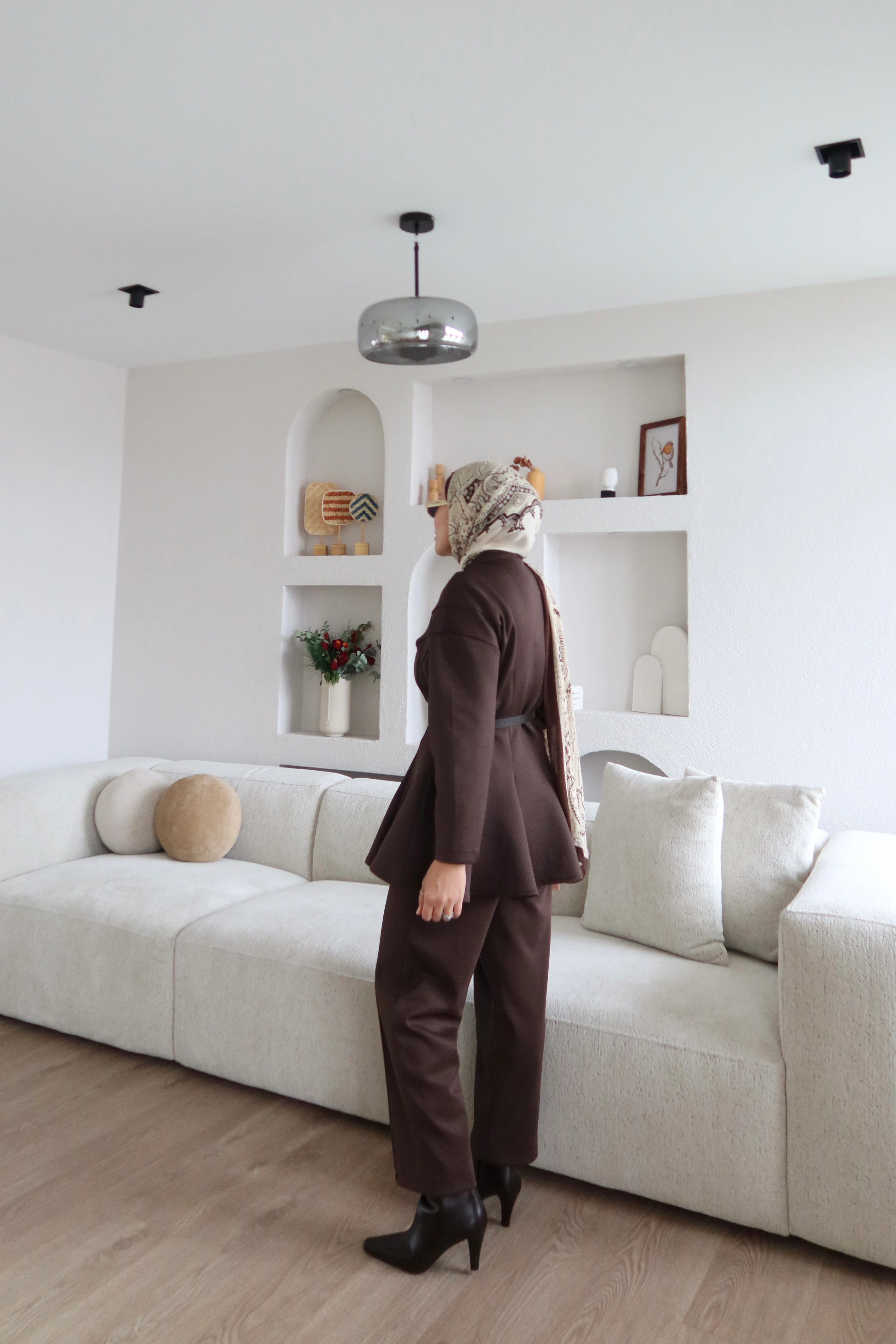 Elleon Fermuarlı Scuba Takım Kahverengi