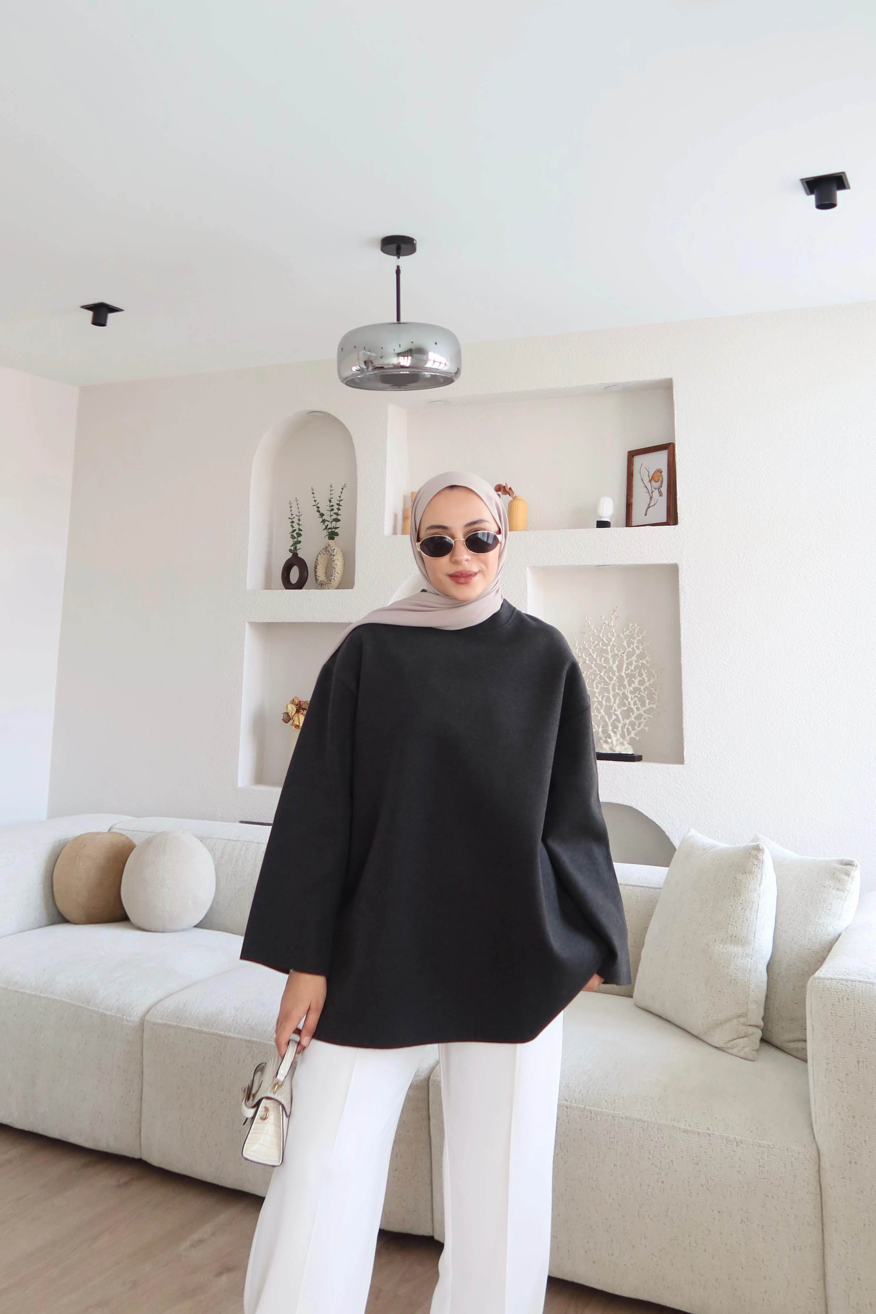 Wool-Texture Sweater – Anthracite