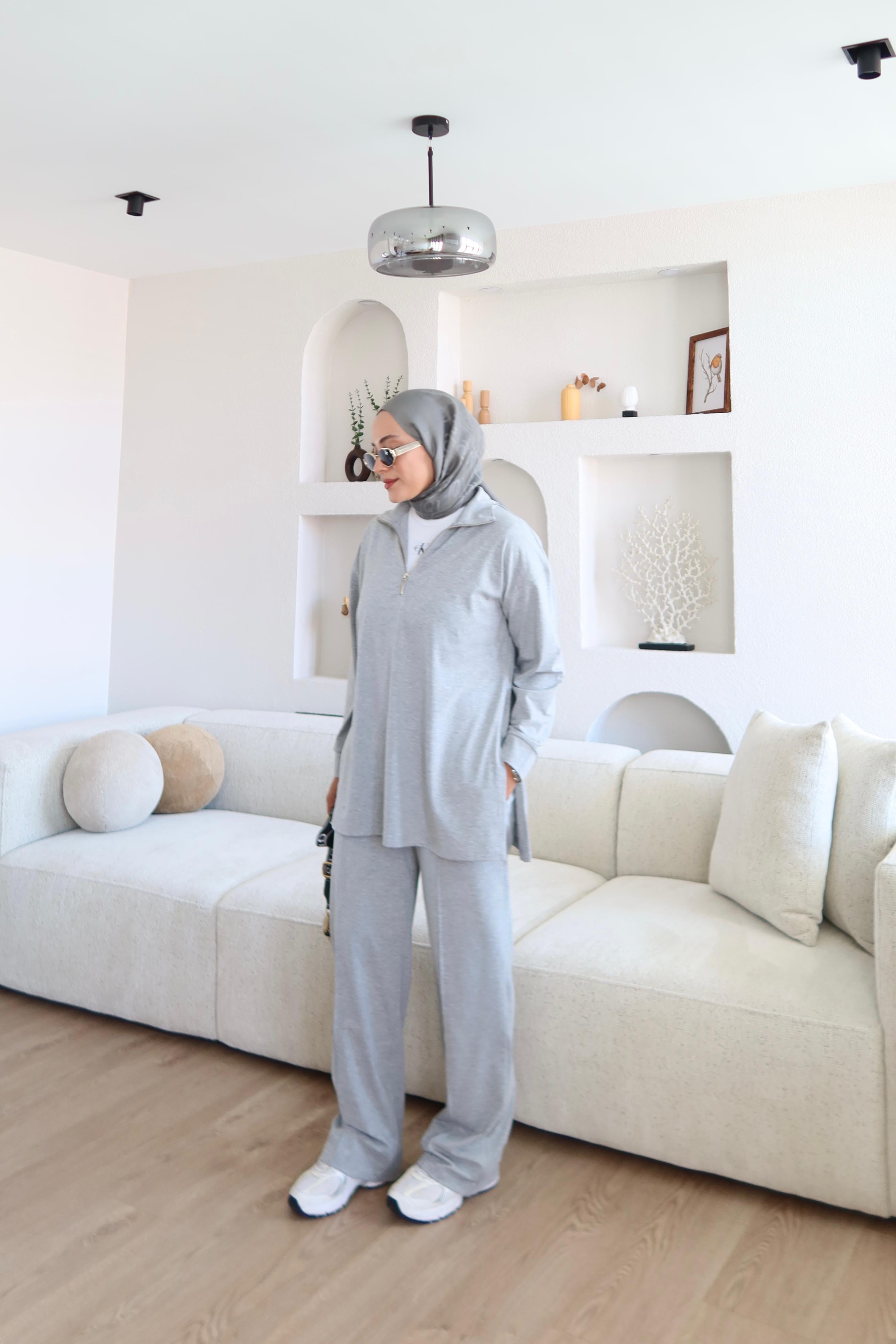Fermuarlı Basic Takım A. Gri (Ön Sipariş)
