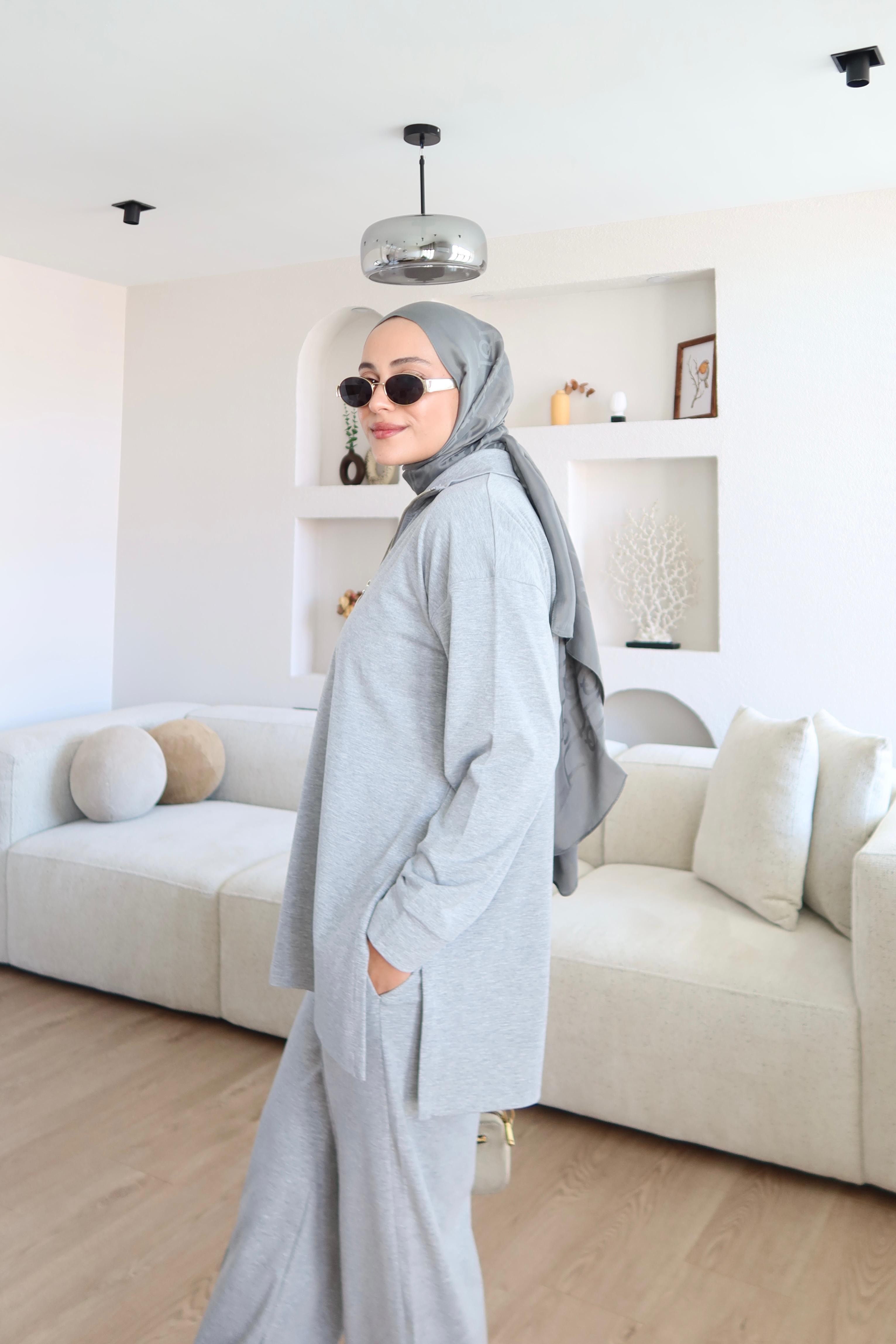 Fermuarlı Basic Üst A. Gri (Ön Sipariş)