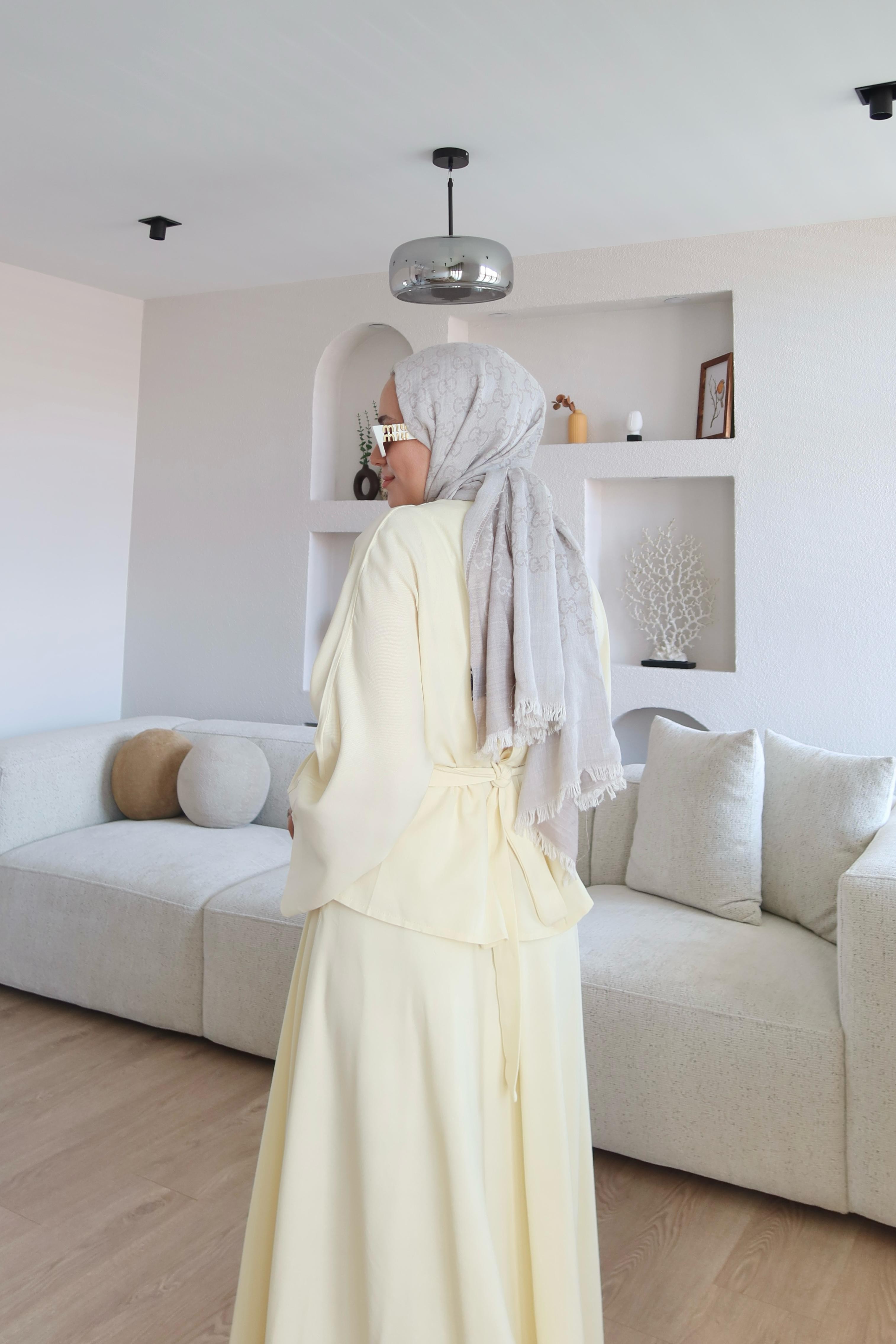 Dezzy Belden Bağlamalı Keten Takım Butter Yellow 