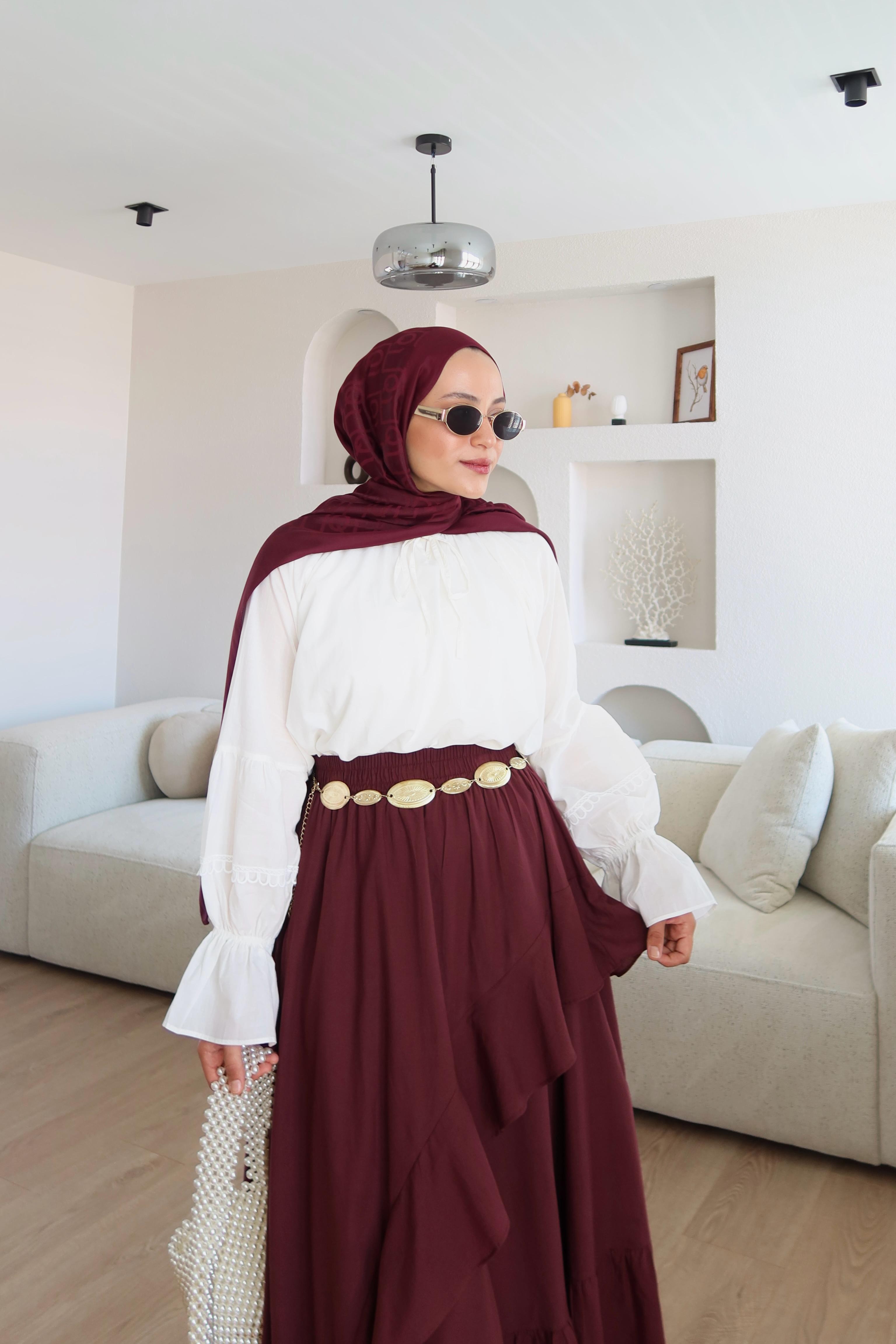 Kimberly Zıt Renkli Vual Takım Bordo 