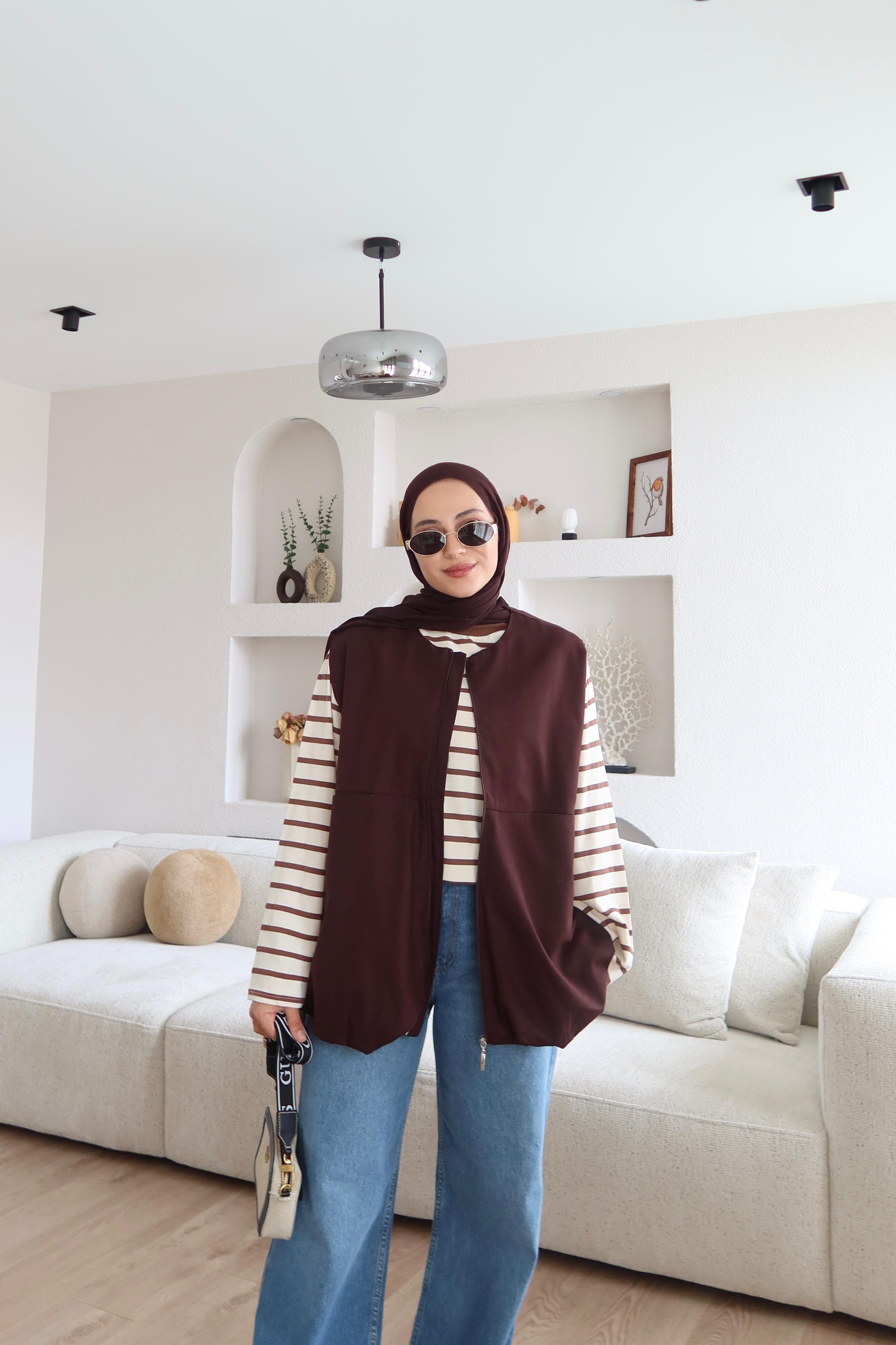 HM Model Bomber Yelek Kahverengi  image