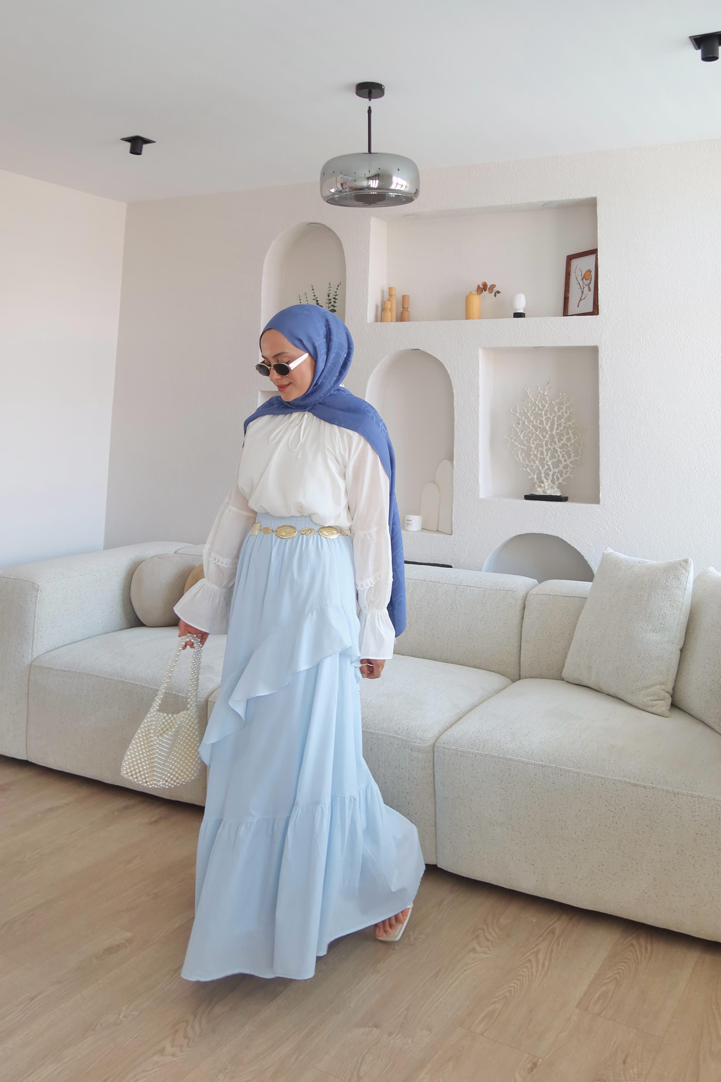 Kimberly Zıt Renkli Vual Takım Bebe Mavisi