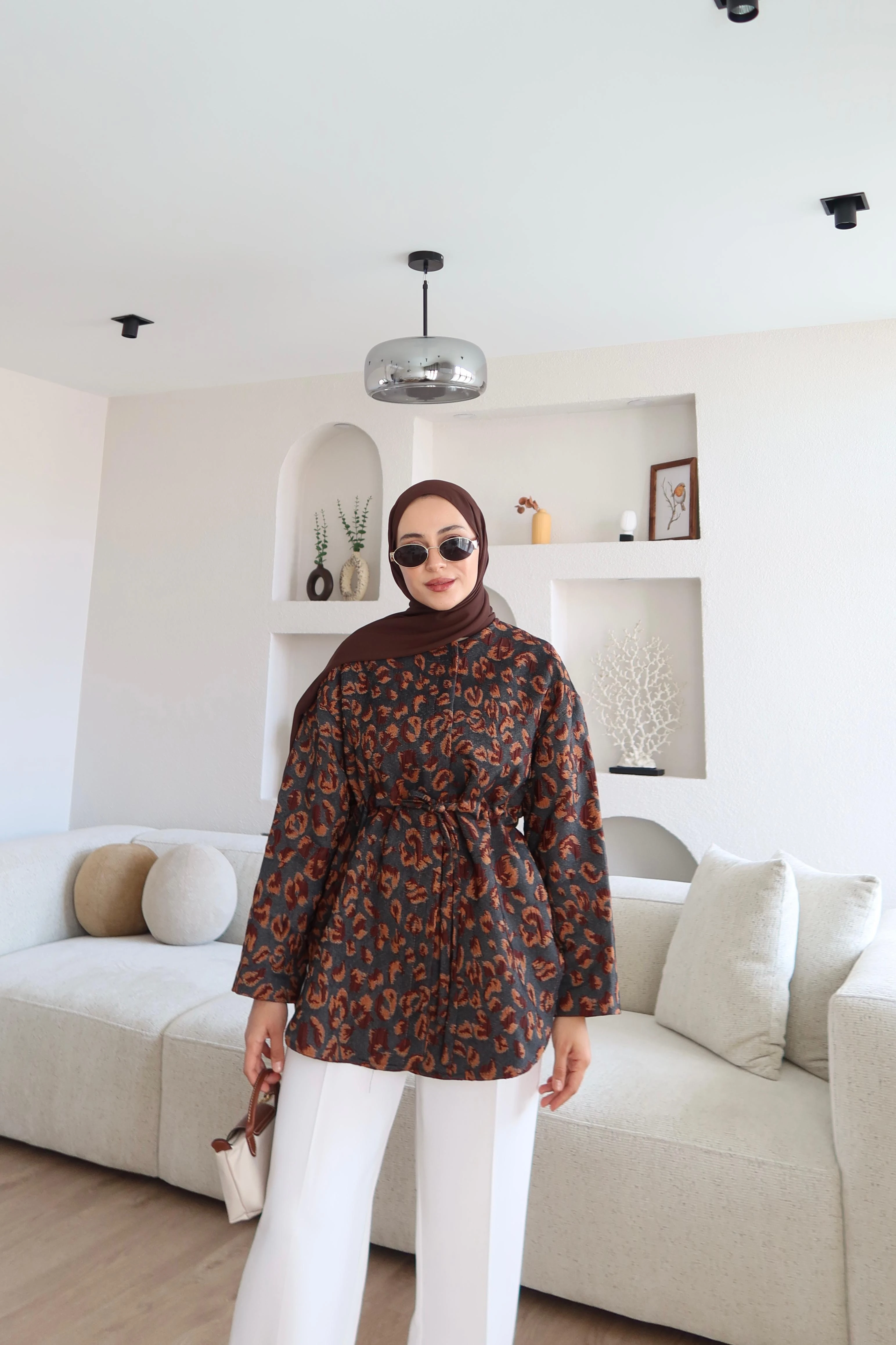 Kabartma Yaprak Desenli Ceket Bordo main variant image