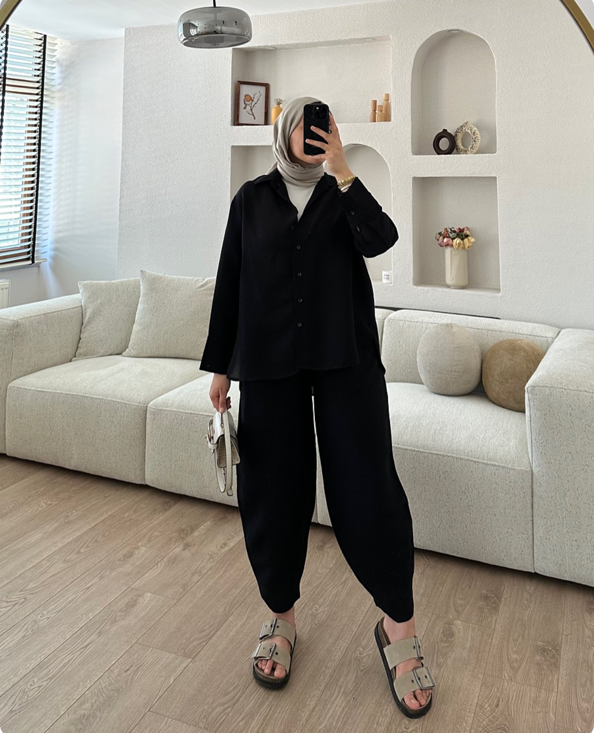 Linen Basic Takım Siyah