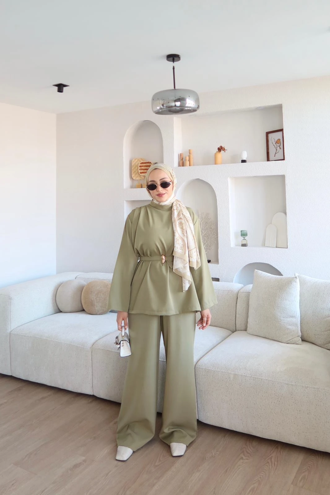 Gold Broş Detaylı Pantolon Takım Haki (Ön Sipariş)