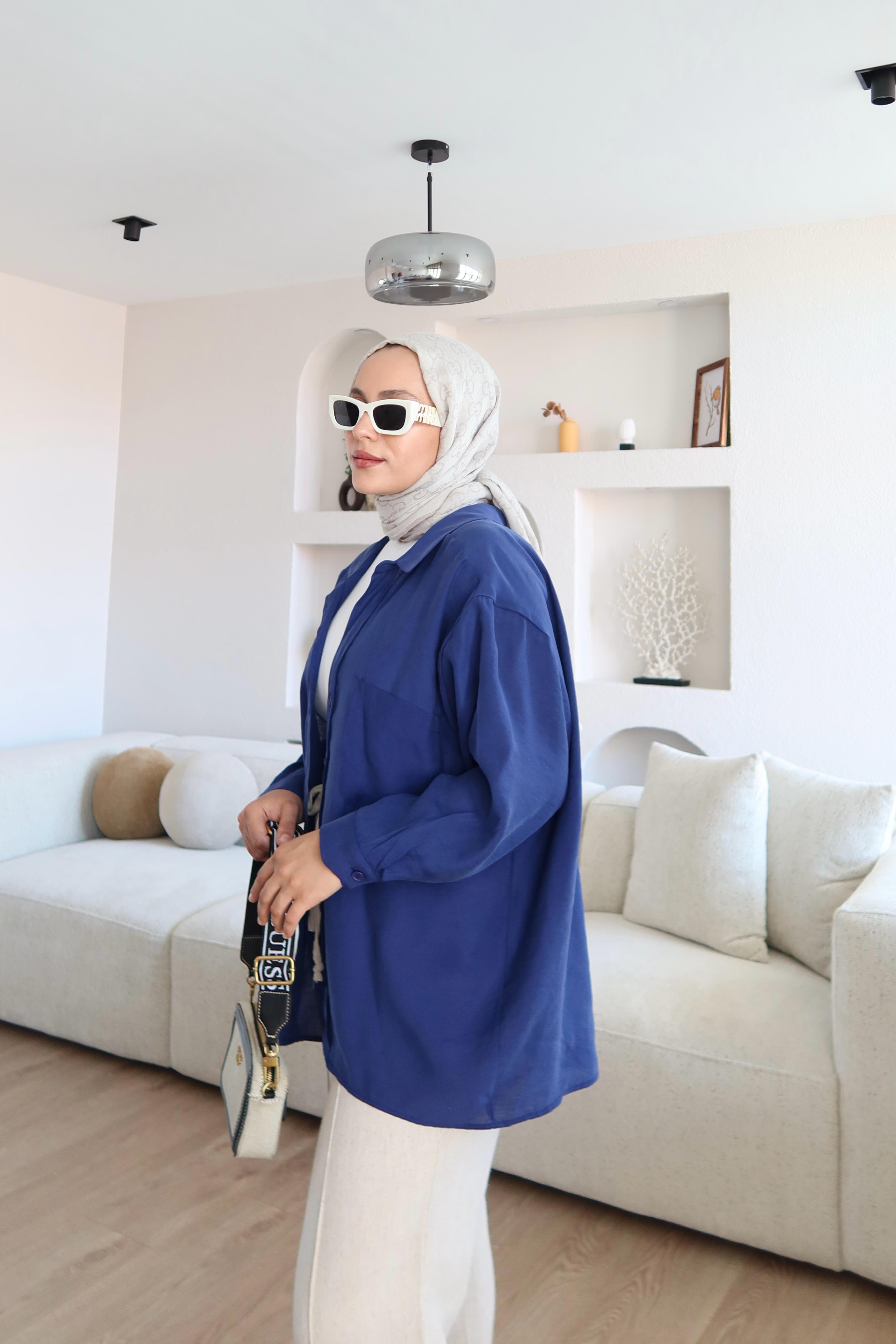 Tensel Gömlek Lacivert