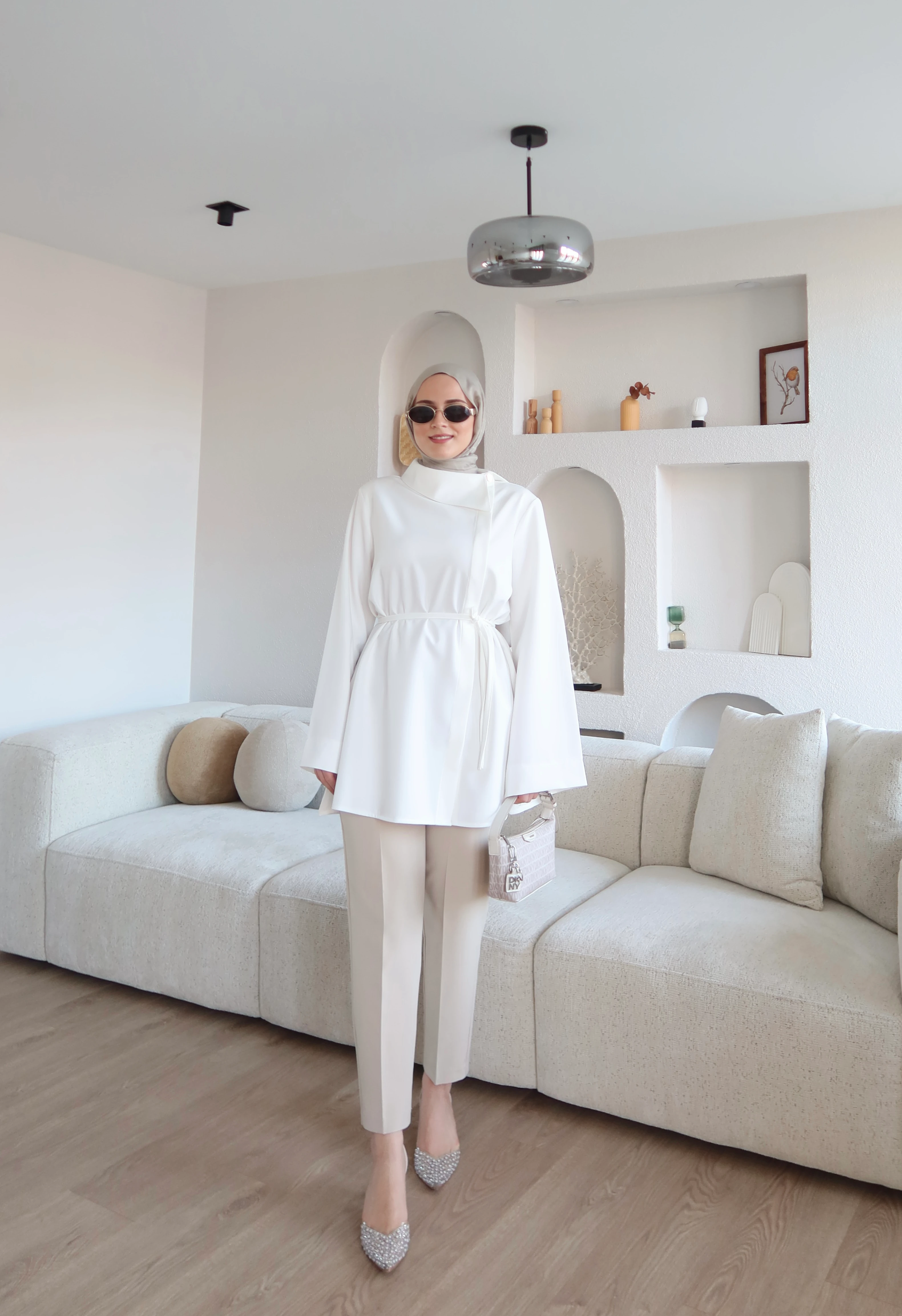 Dora Vatkalı Ceket Ekru X Pensli Havuç Pantolon Bej Kombin İndirimli main variant image