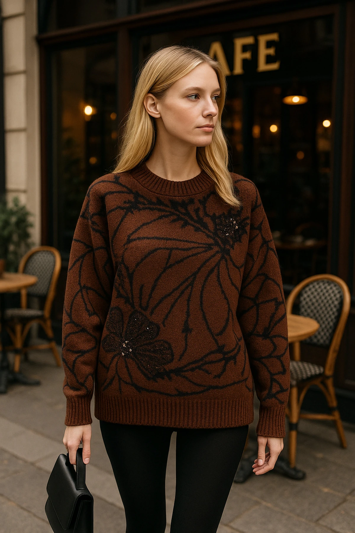 Premium Bisiklet Yaka Pulpayet Triko kazak