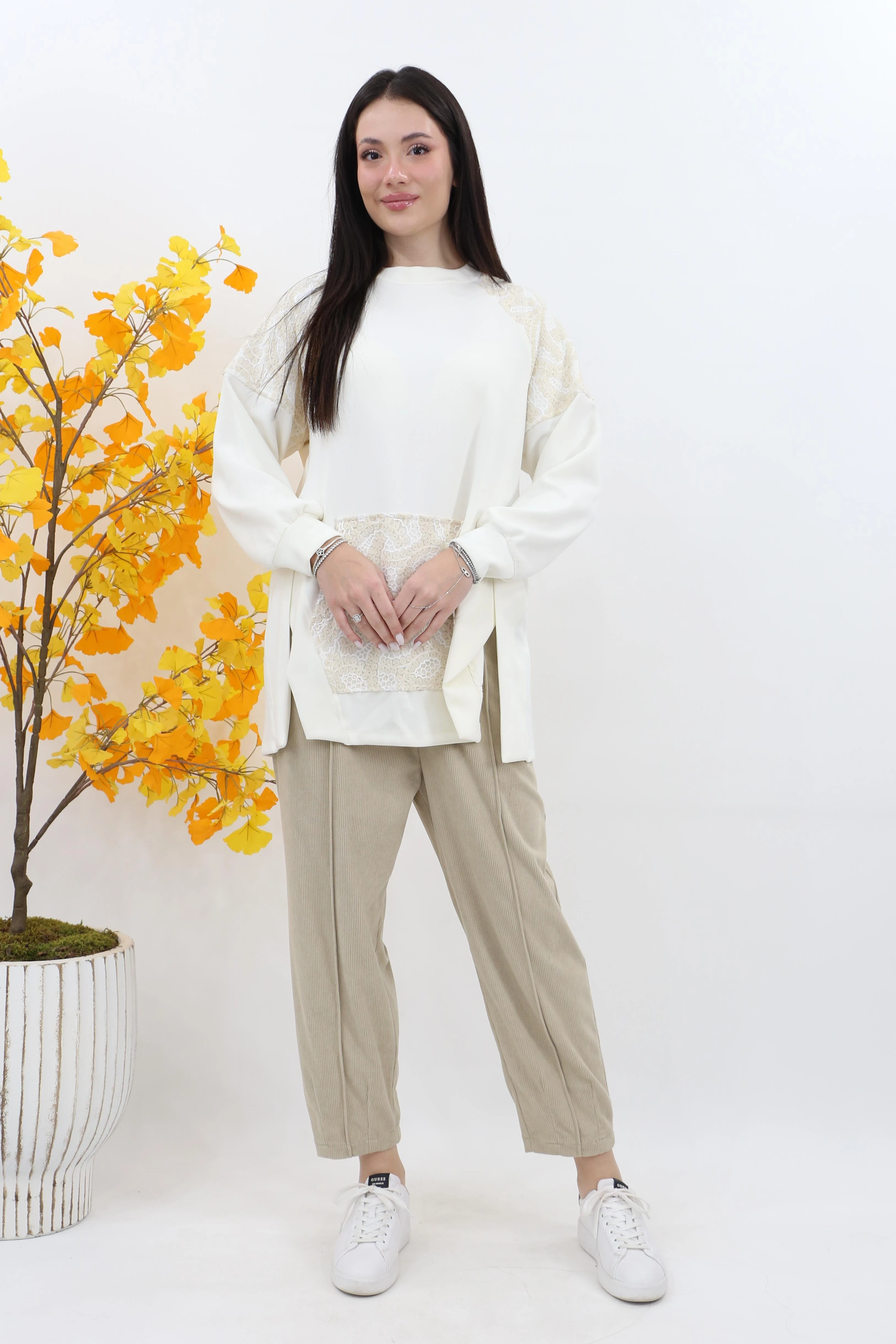 Detaylı dantelli vip tunik