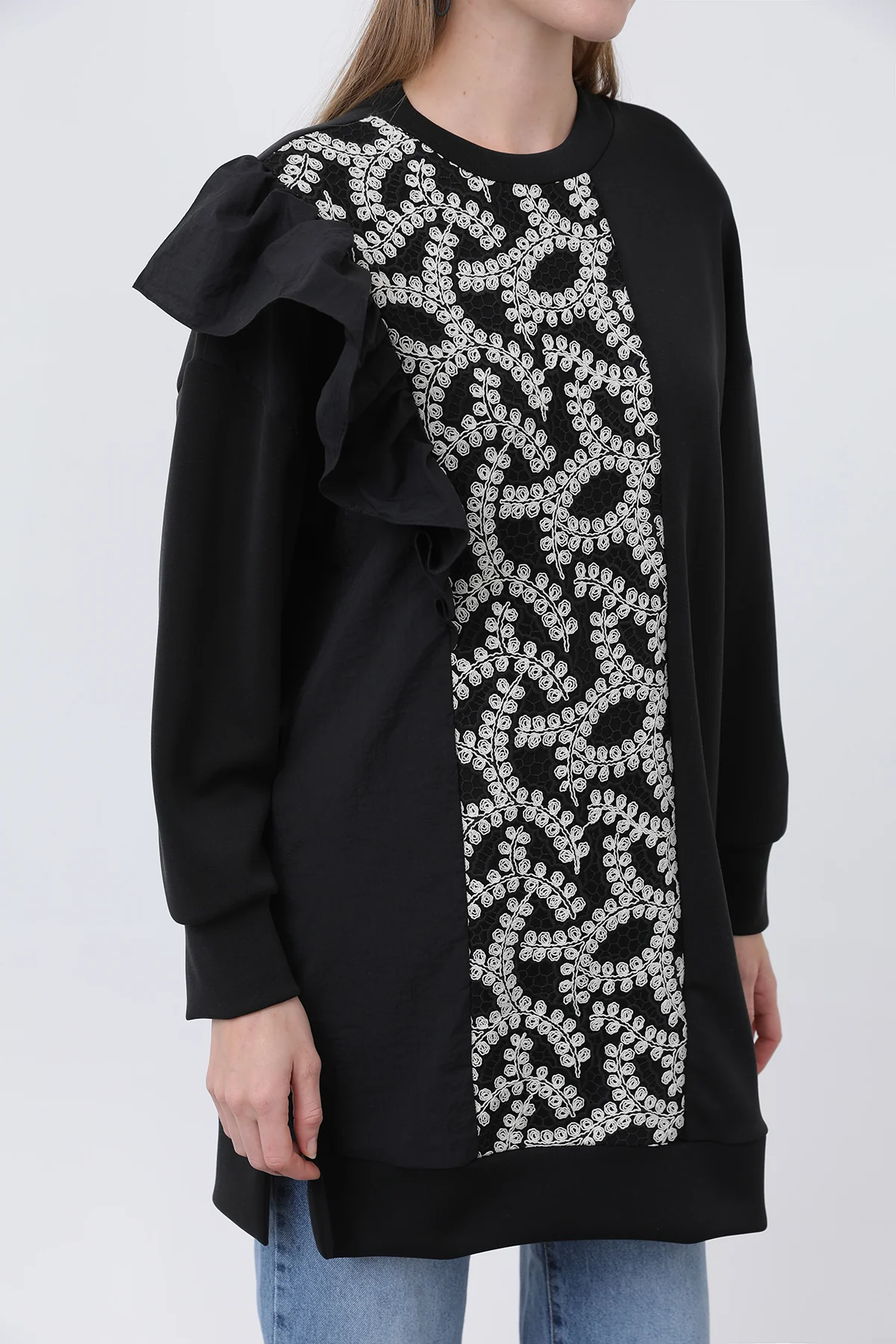 Garni Detaylı dantelli vip tunik