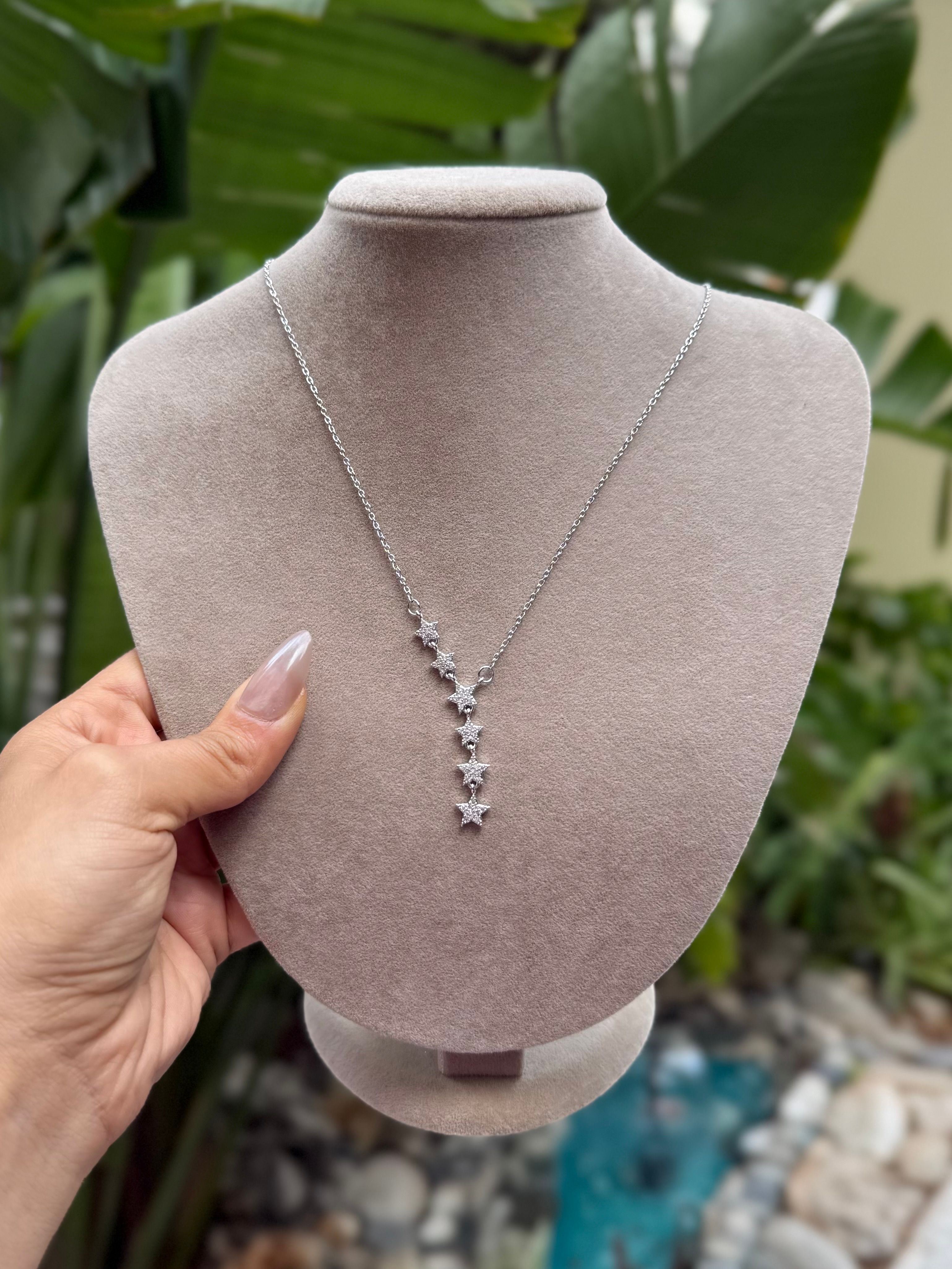 Çelik Silver Taşlı Yıldız Kolye