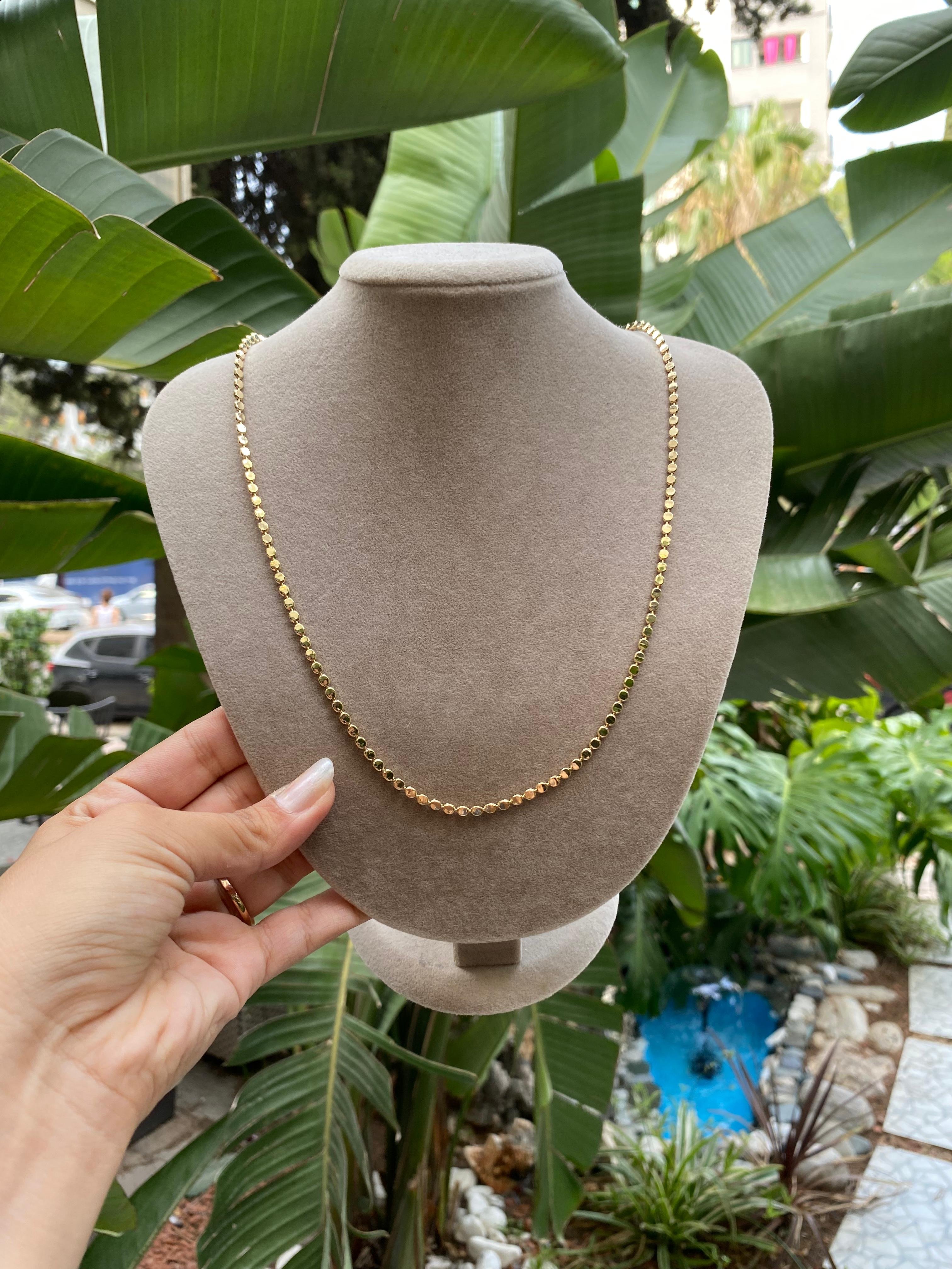 Xuping 14K Gold Ezme Pul Zincir Kolye - 60 cm