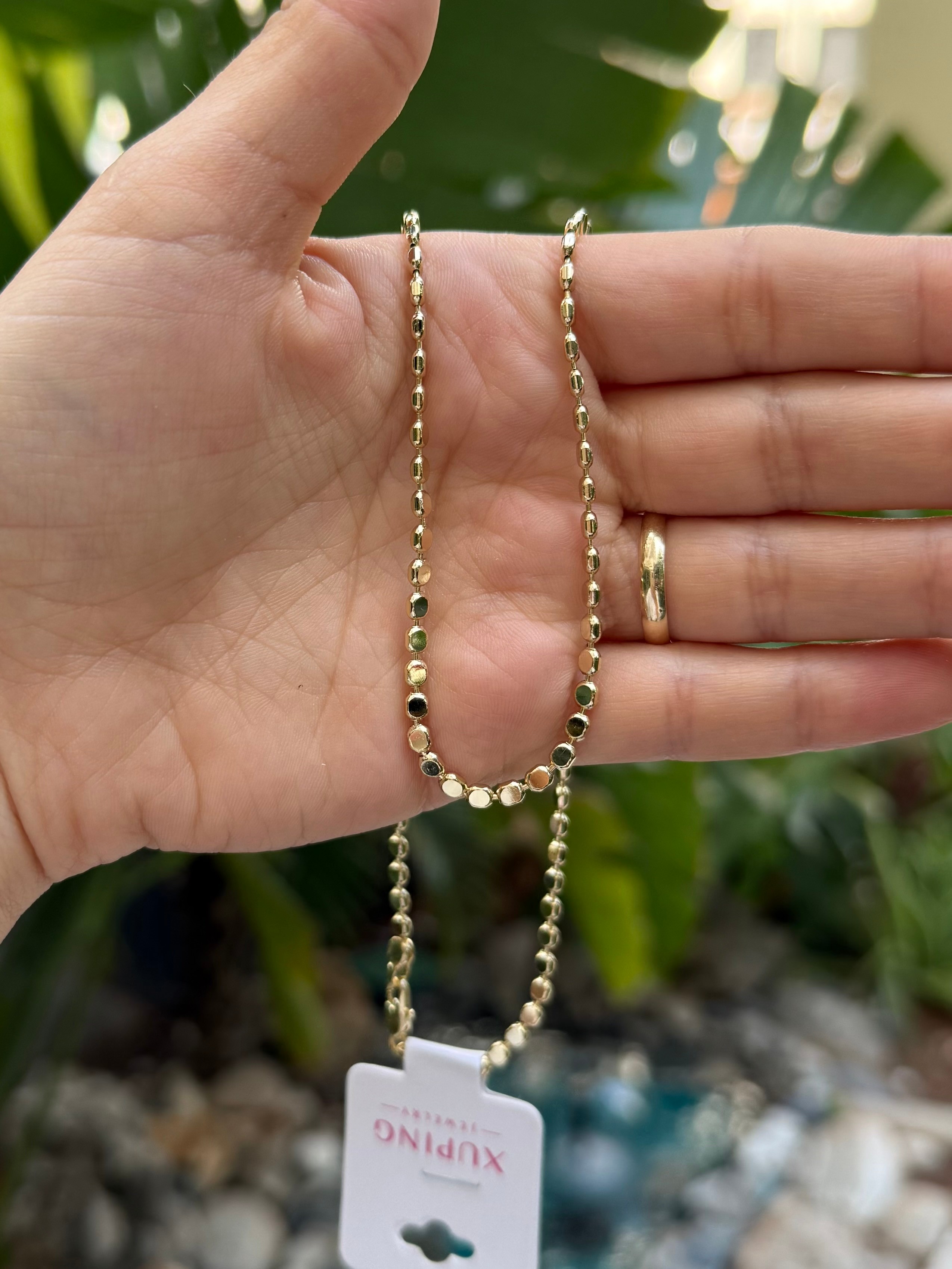 Xuping 14K Gold Ezme Pul Zincir Kolye - 45 cm