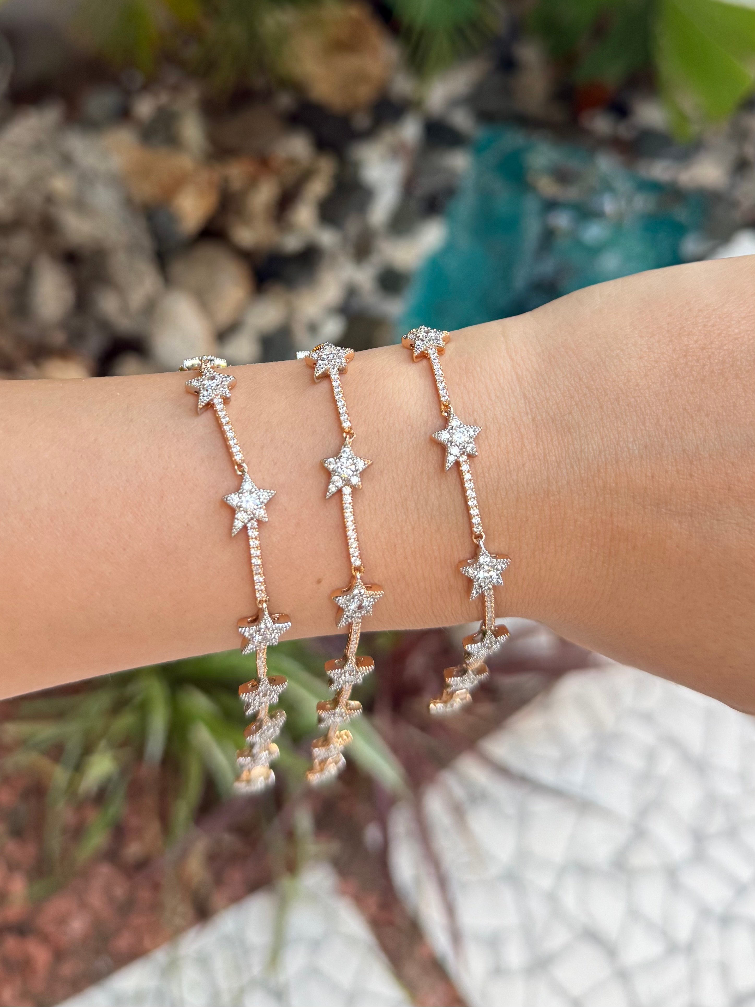 Xuping Multi Taşlı Yıldız Bileklik - Rose Gold