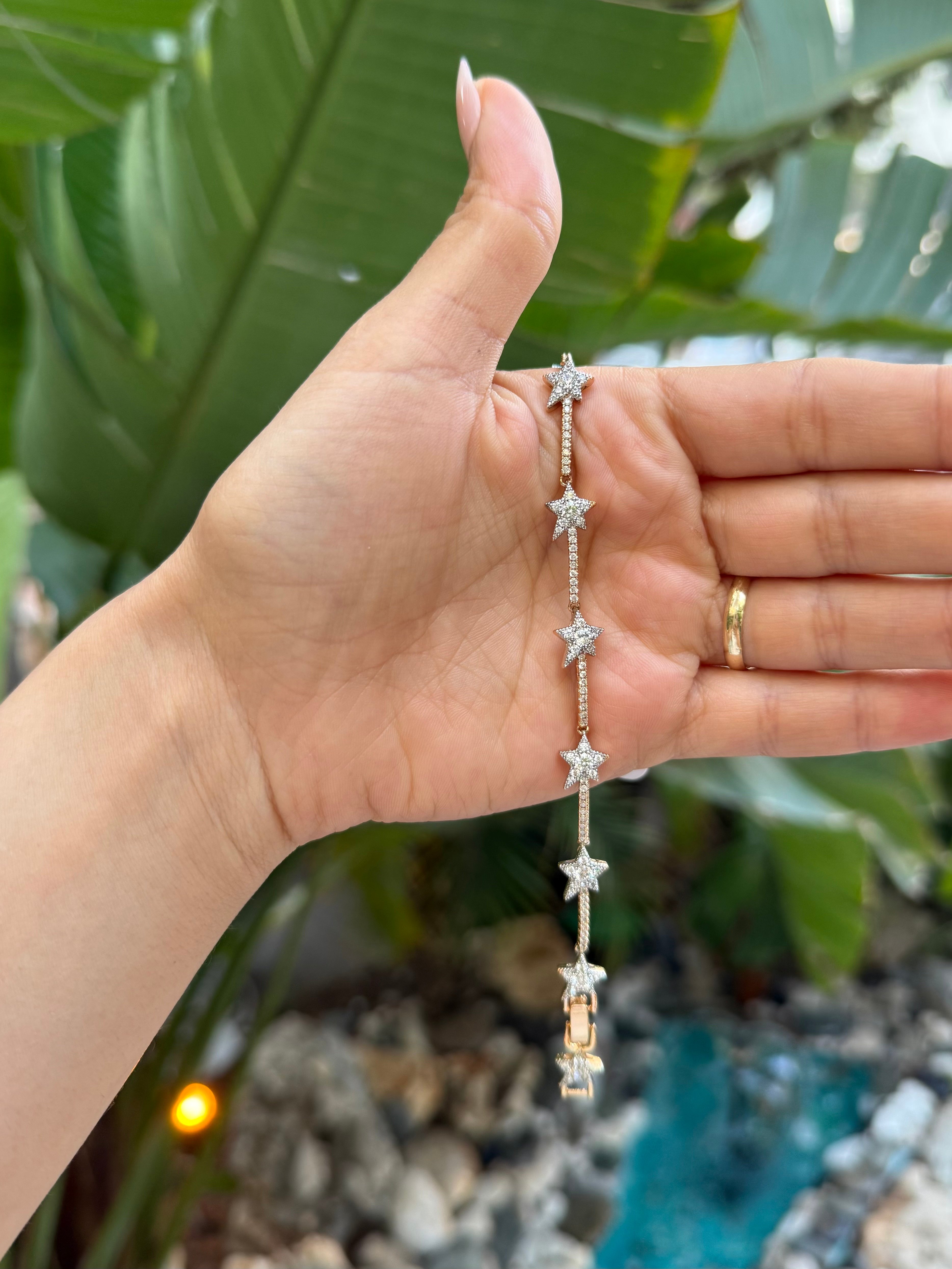 Xuping Multi Taşlı Yıldız Bileklik - Rose Gold
