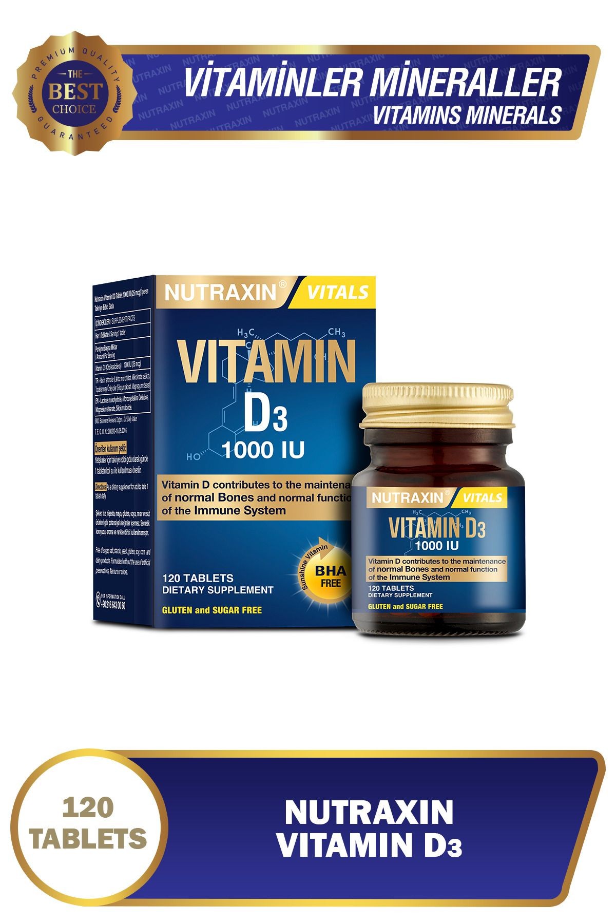 NUTRAXIN D3 Vitamini 120 Tablet