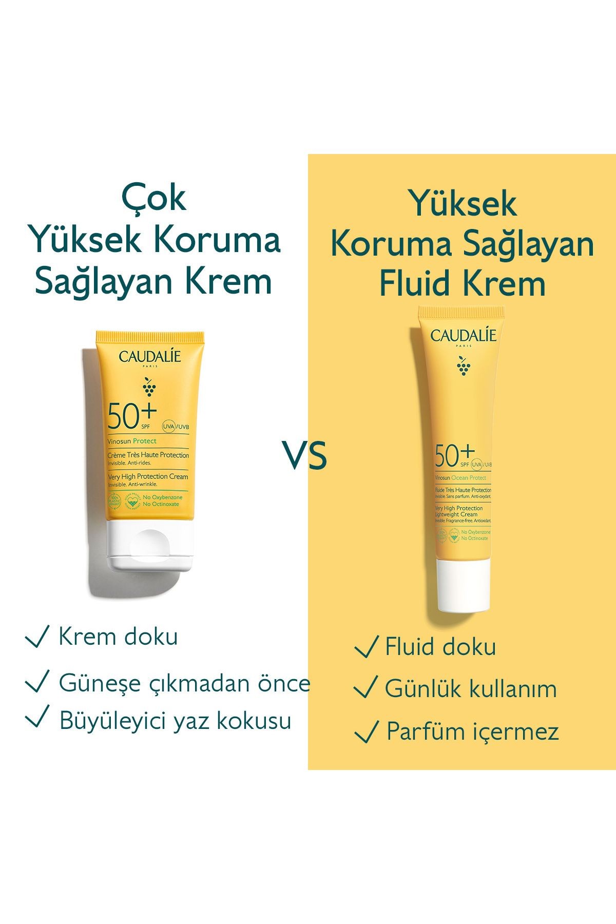 CAUDALİE Vinosun Spf50+ Ocean Protect Güneş Koruyucu Krem 40 Ml