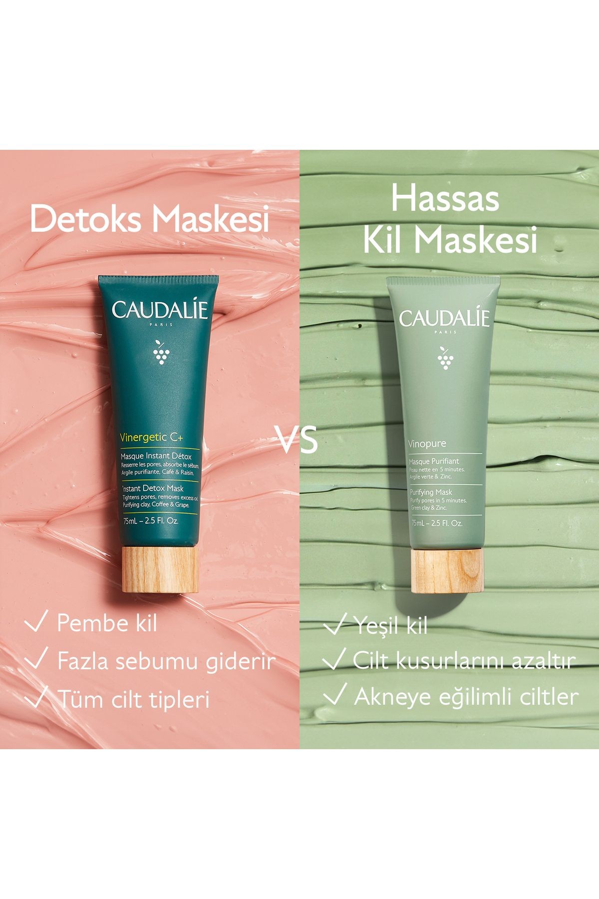 CAUDALİE Vinopure Hassas Kil Maskesi 75 ml