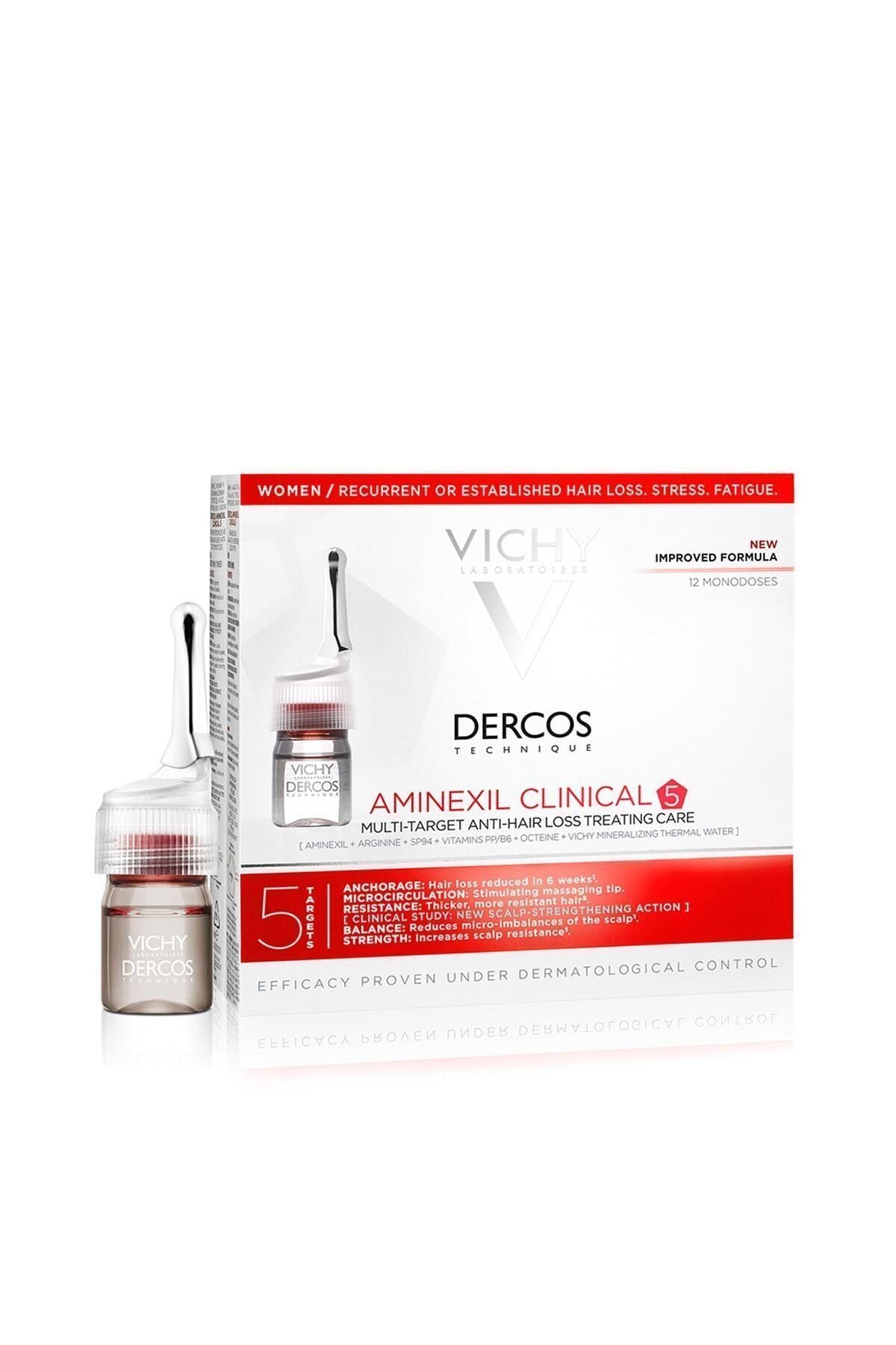 VICHY Dercos Aminexil Clinical 5 - Kadınlar için Dökülme Karşıtı Saç Serumu