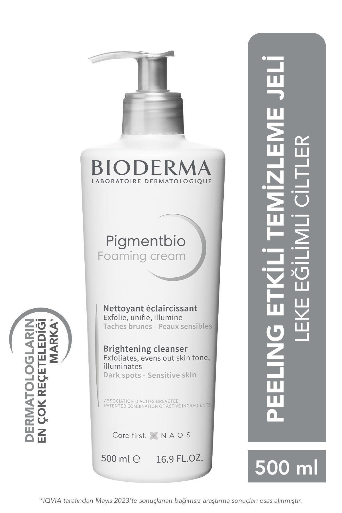 BİODERMA Pigmentbio Foaming Cream Leke Karşıtı Aydınlatıcı Peeling Etkili Yıkama Jeli Yüz ve Vücut 500 ml