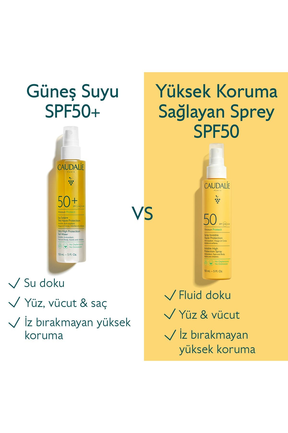 CAUDALİE Vinosun Yüksek Koruma Sağlayan Güneş Spreyi SPF50 150 ml