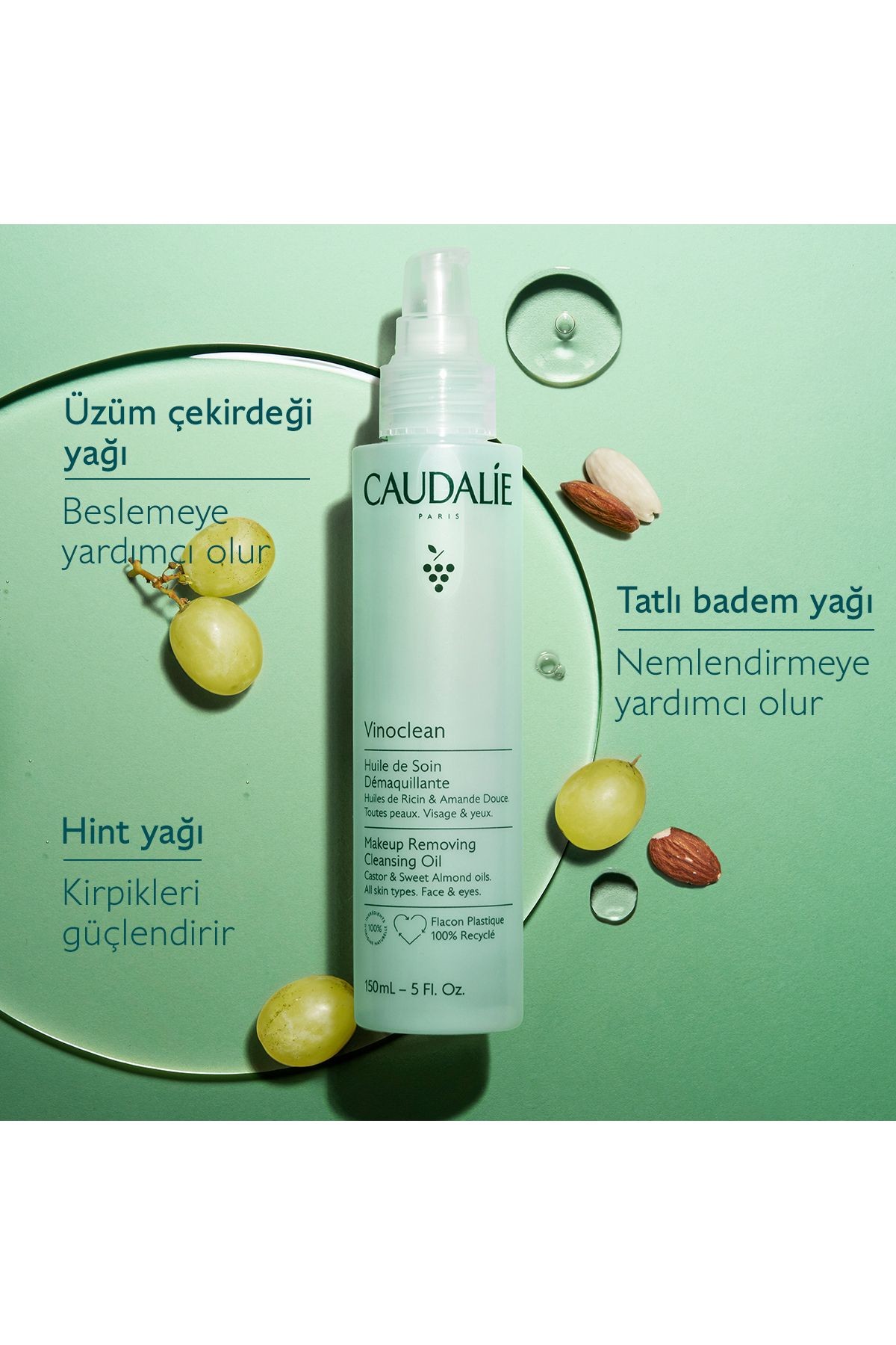 CAUDALİE Vinoclean Makyaj Temizleme Yağı 150 ml