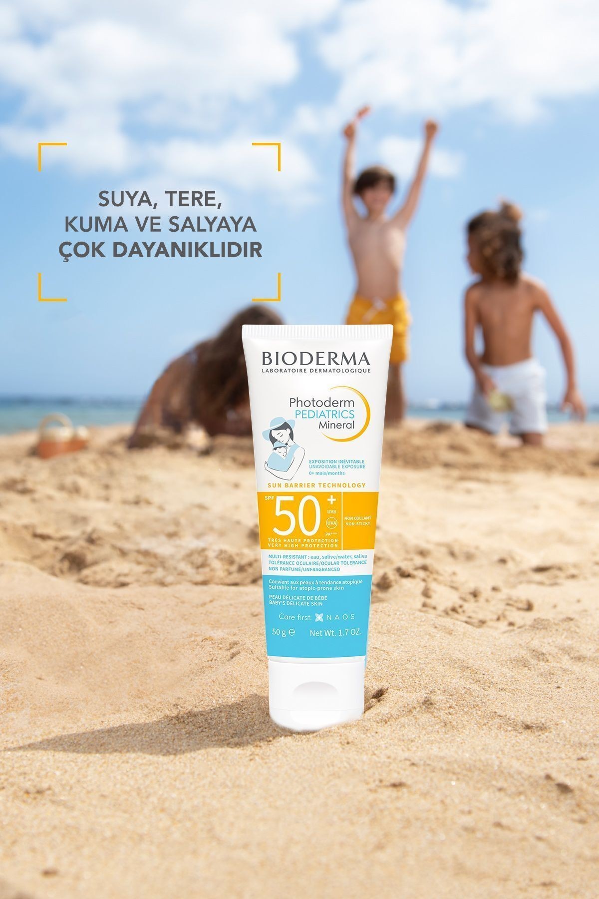 BİODERMA Photoderm Pediatrics Mineral SPF50+ Yenidoğan Bebek, Çocuk Çok Yüksek Korumalı Güneş Kremi 50 gr