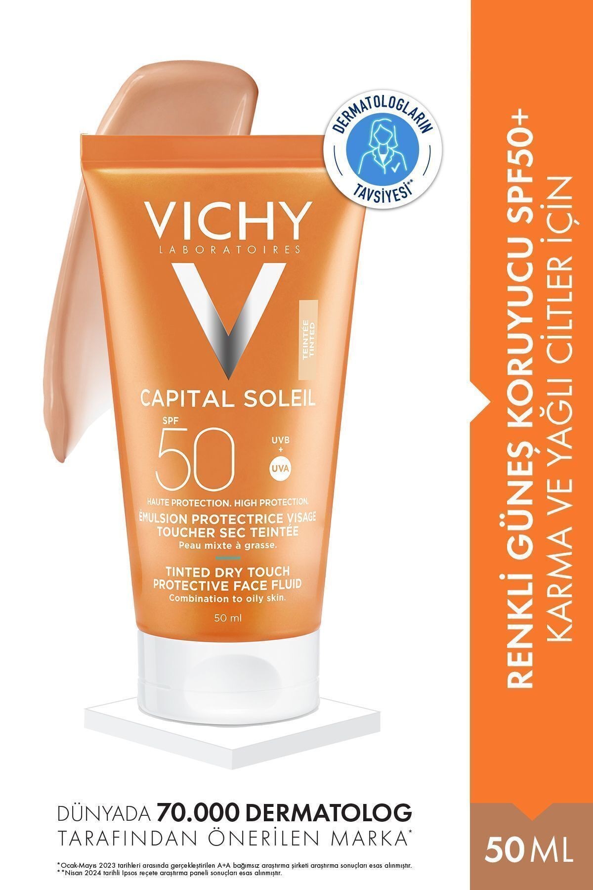 VICHY Capital Soleil SPF 50+ Güneş Koruyucu BB Emülsiyon Renkli 50 ml