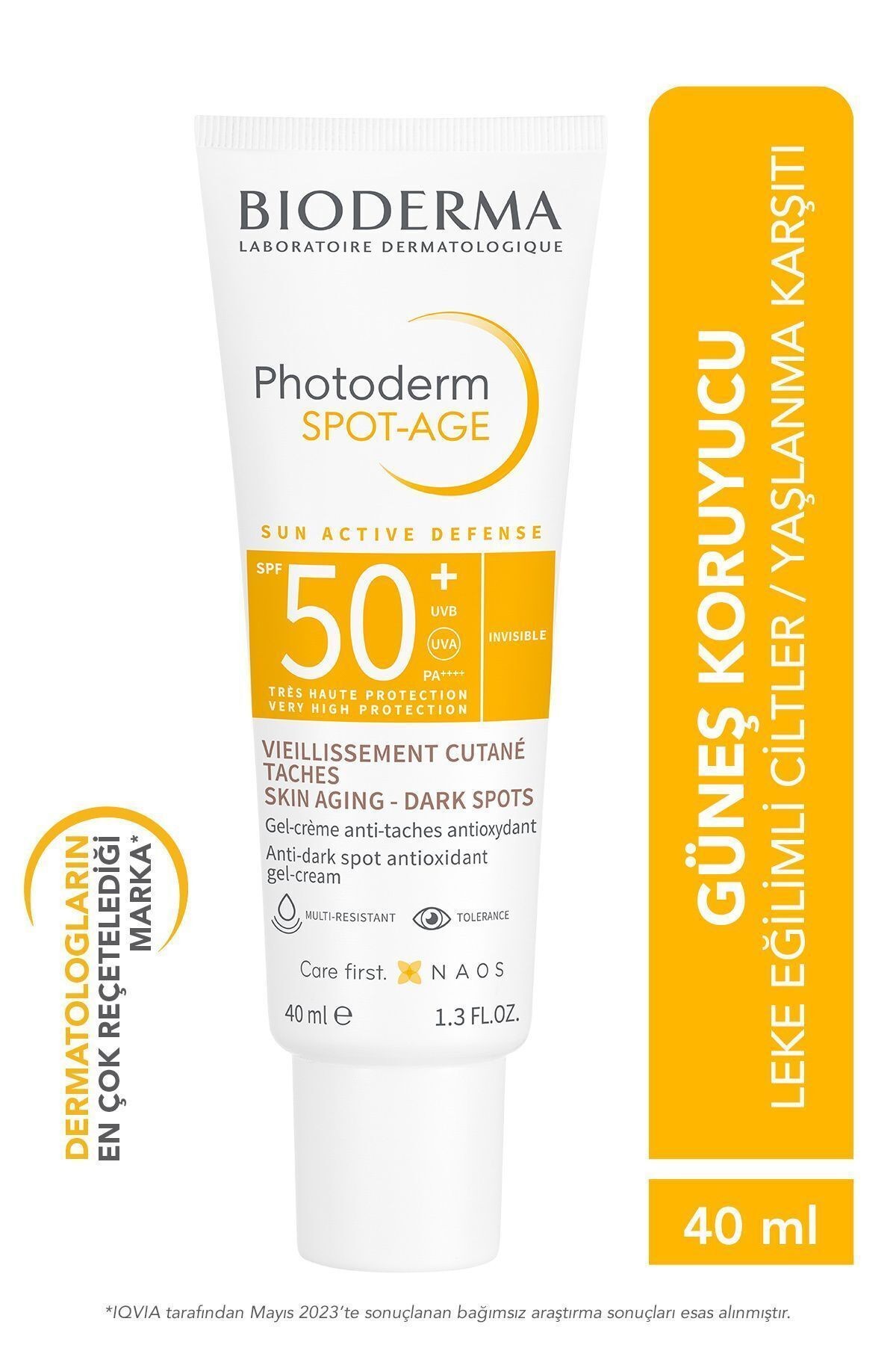 BİODERMA Photoderm Spot Age SPF50+ Leke, Yaşlanma ve Kırışıklık Karşıtı Yüksek Korumalı Güneş Kremi 40 ml